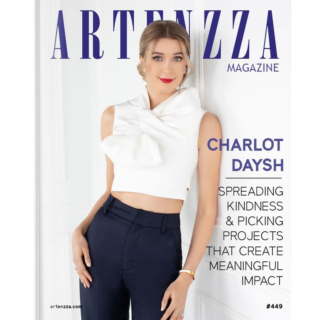 Actress Charlot Daysh wearing Adam X for the cover of Artenzza magazine!