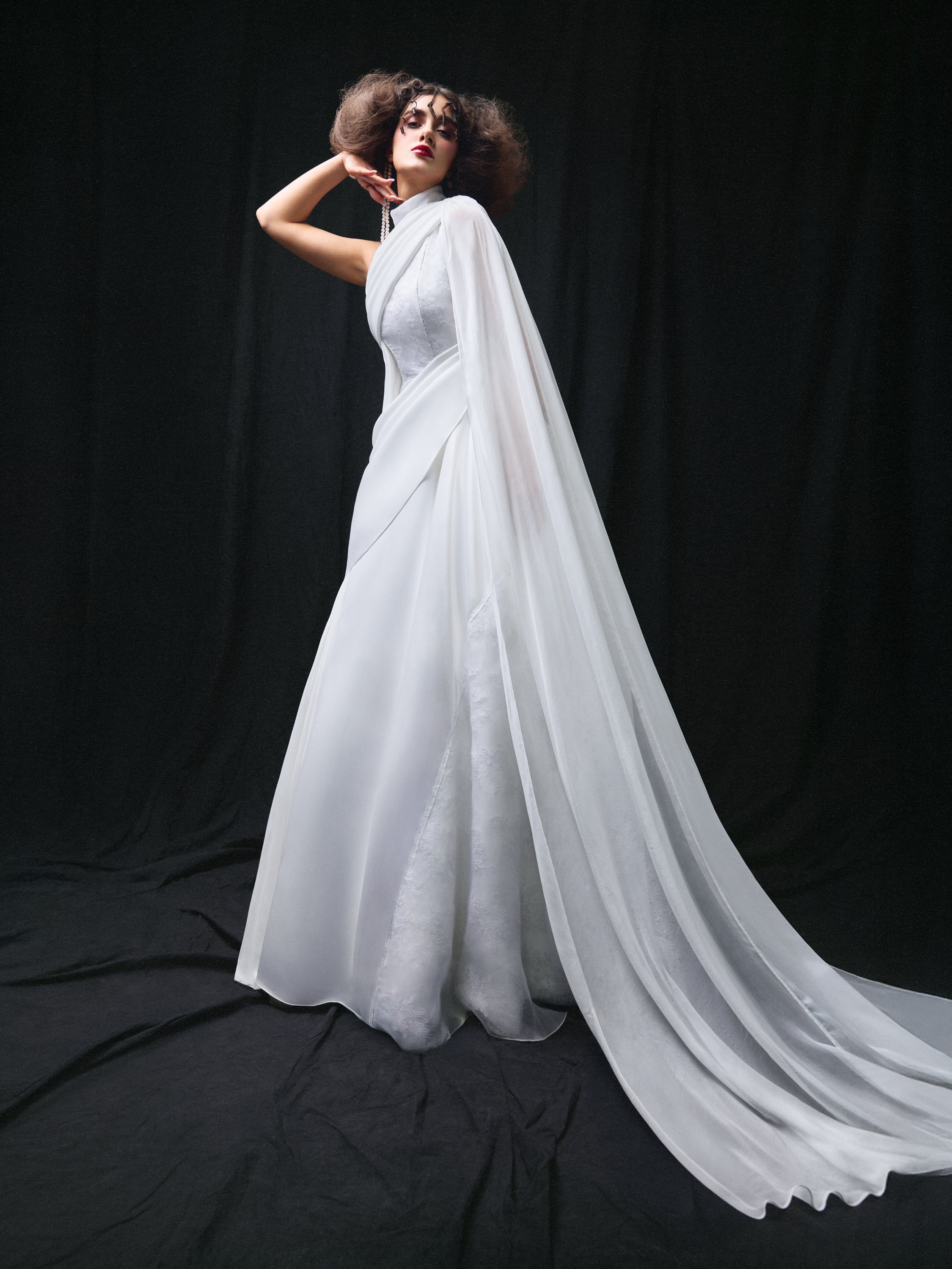 Sculptural Draped Gown