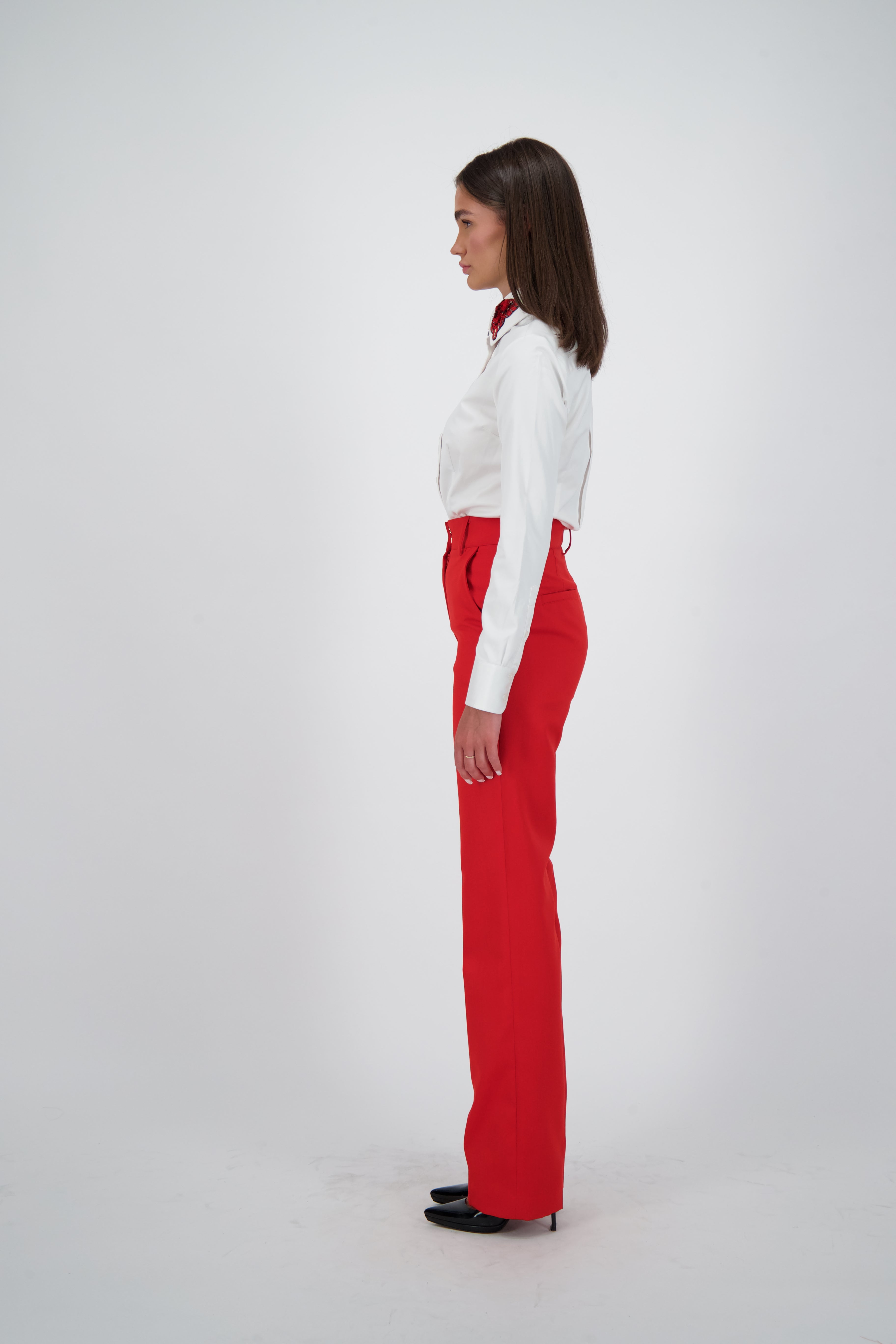 Straight Leg Wool Pants