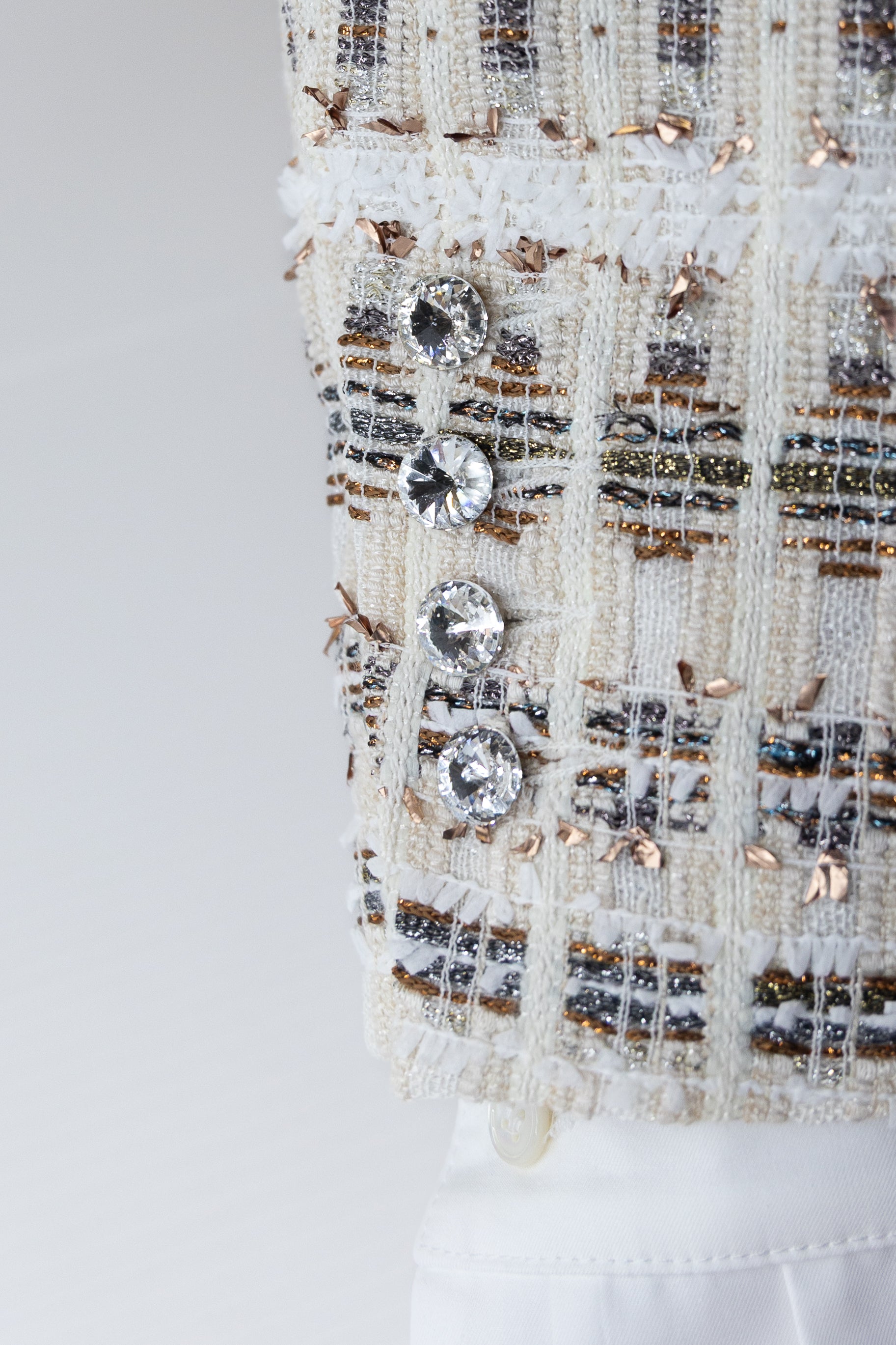 Arielle Handcrafted Tweed Ensemble With Floral Hand Embroidery Success