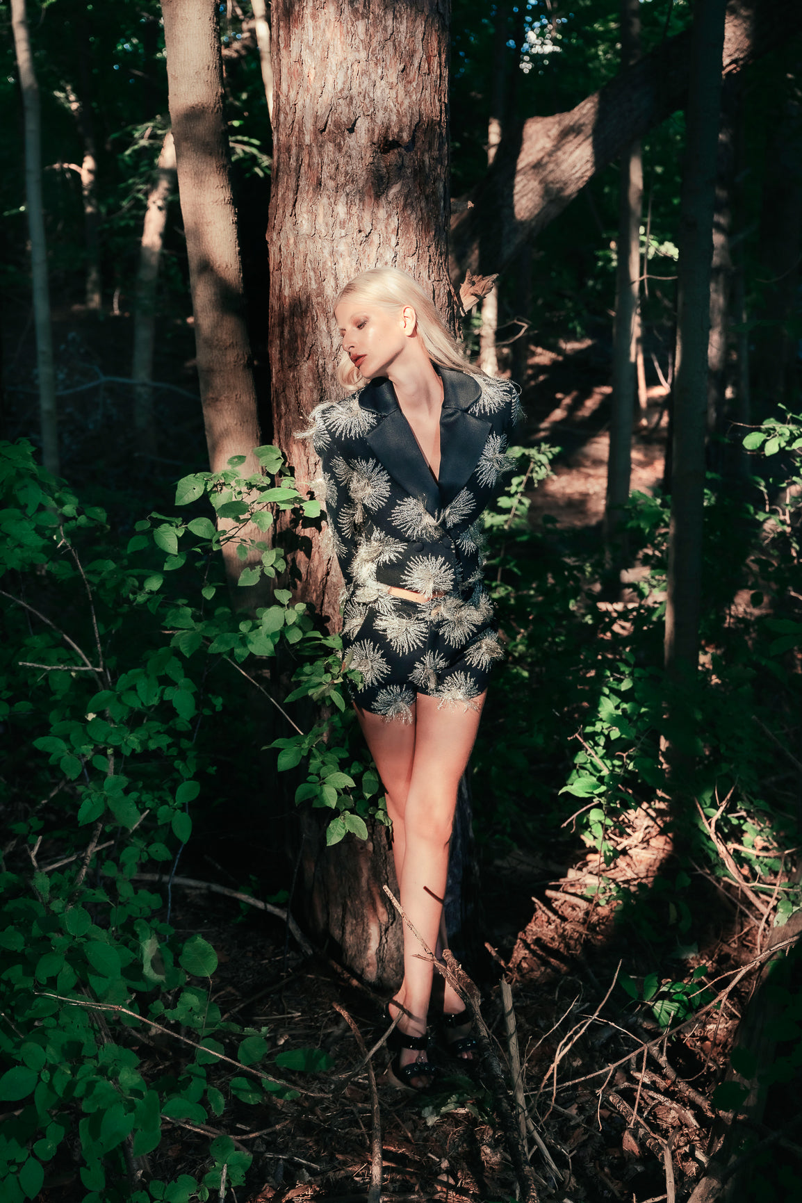 Celestial Starlight Embroidered Blazer