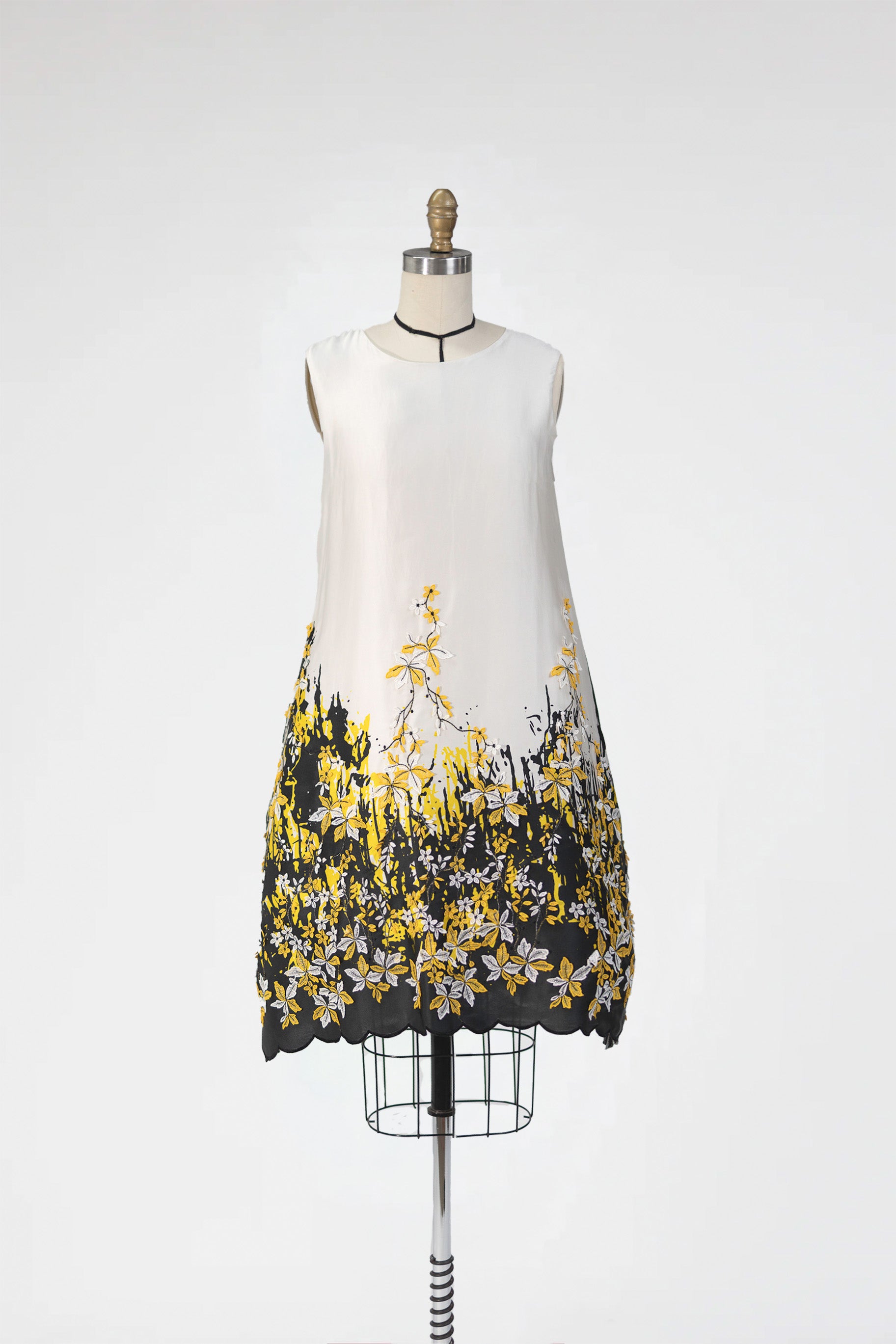 Flora Shift Dress – Embroidered Silk Organza