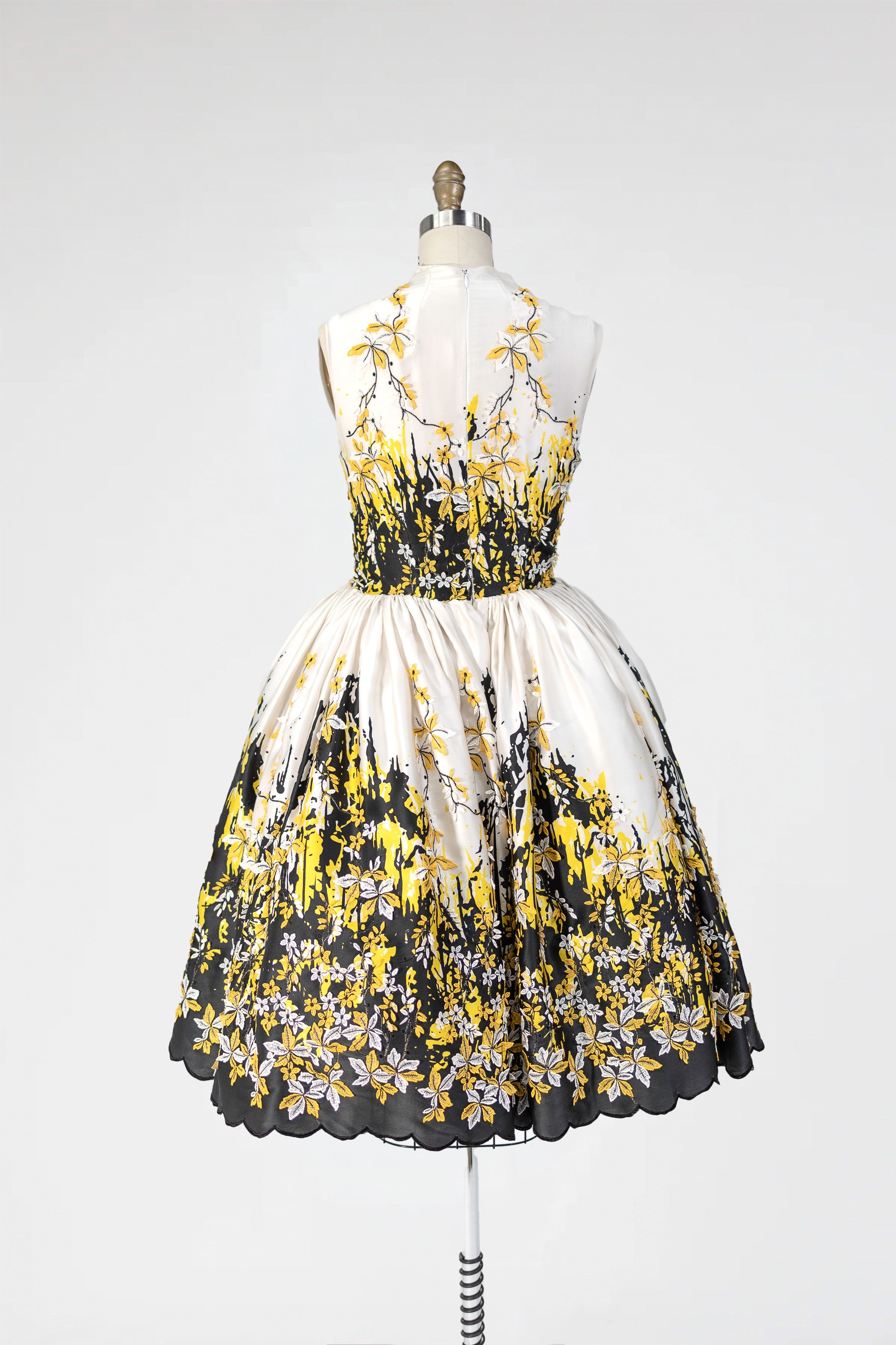 Hand Painted Floral Embroidered Dress