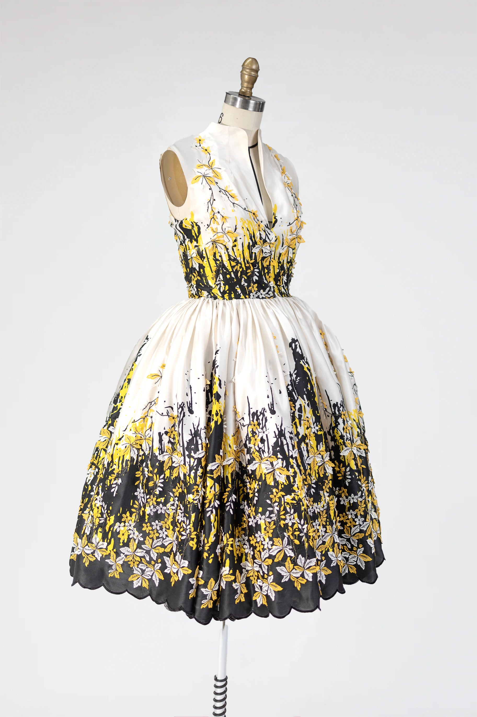 Hand Painted Floral Embroidered Dress