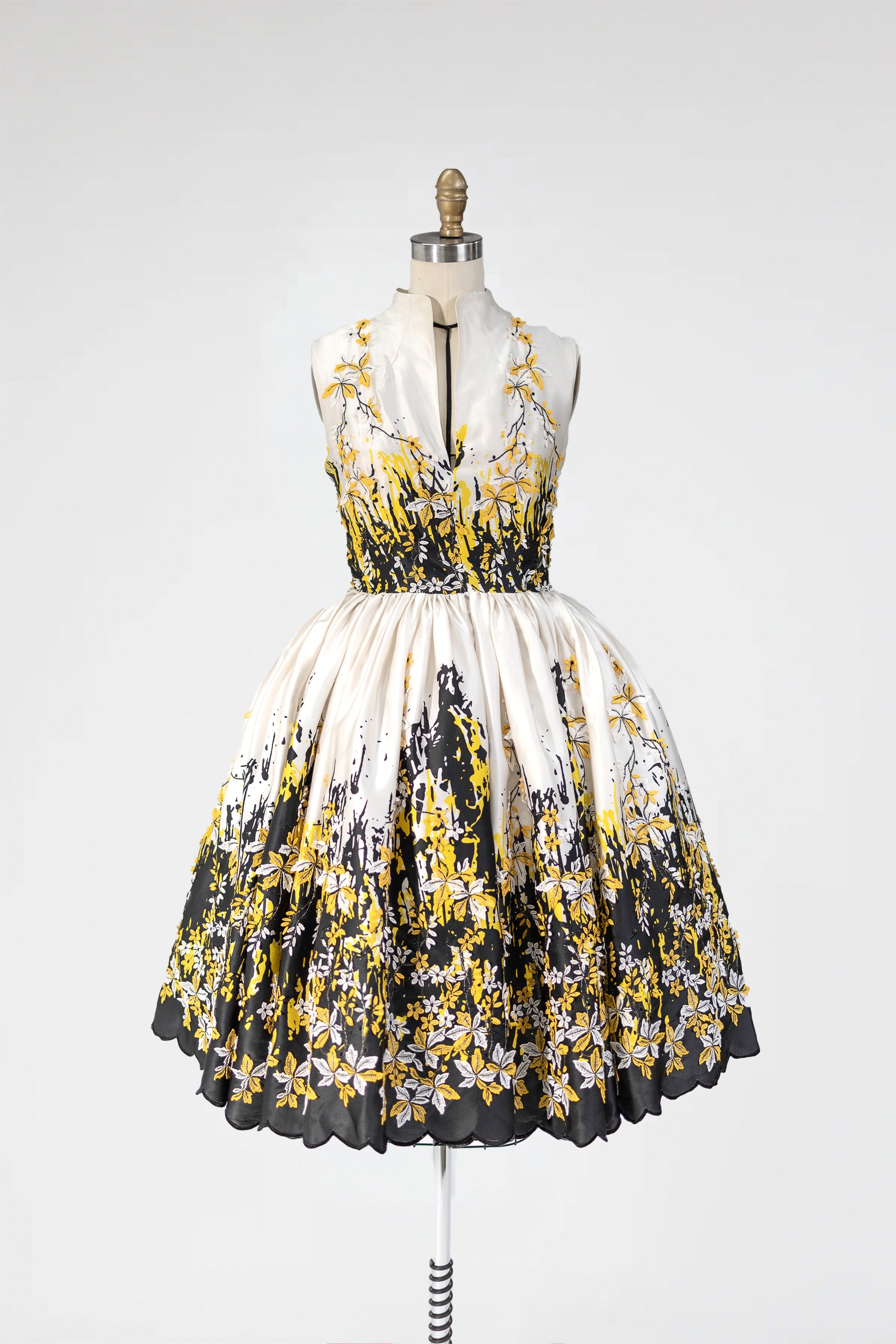 Hand Painted Floral Embroidered Dress