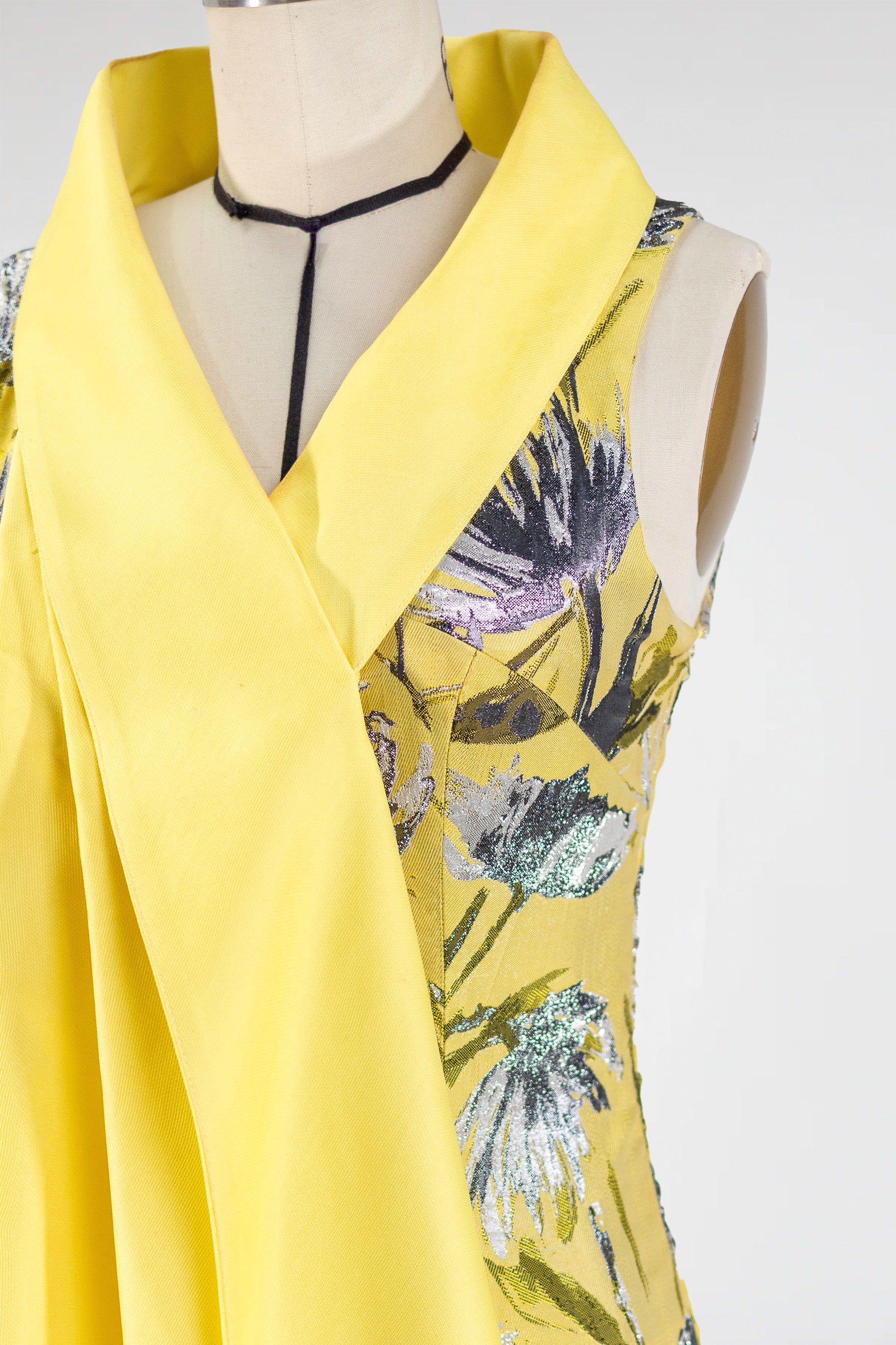 Golden Bloom Drape Gown