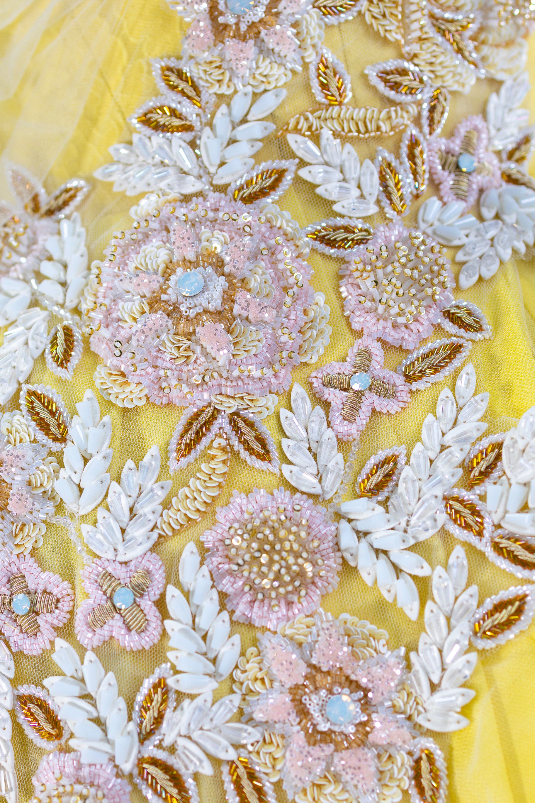 Embroidered High-Low Silk Gown