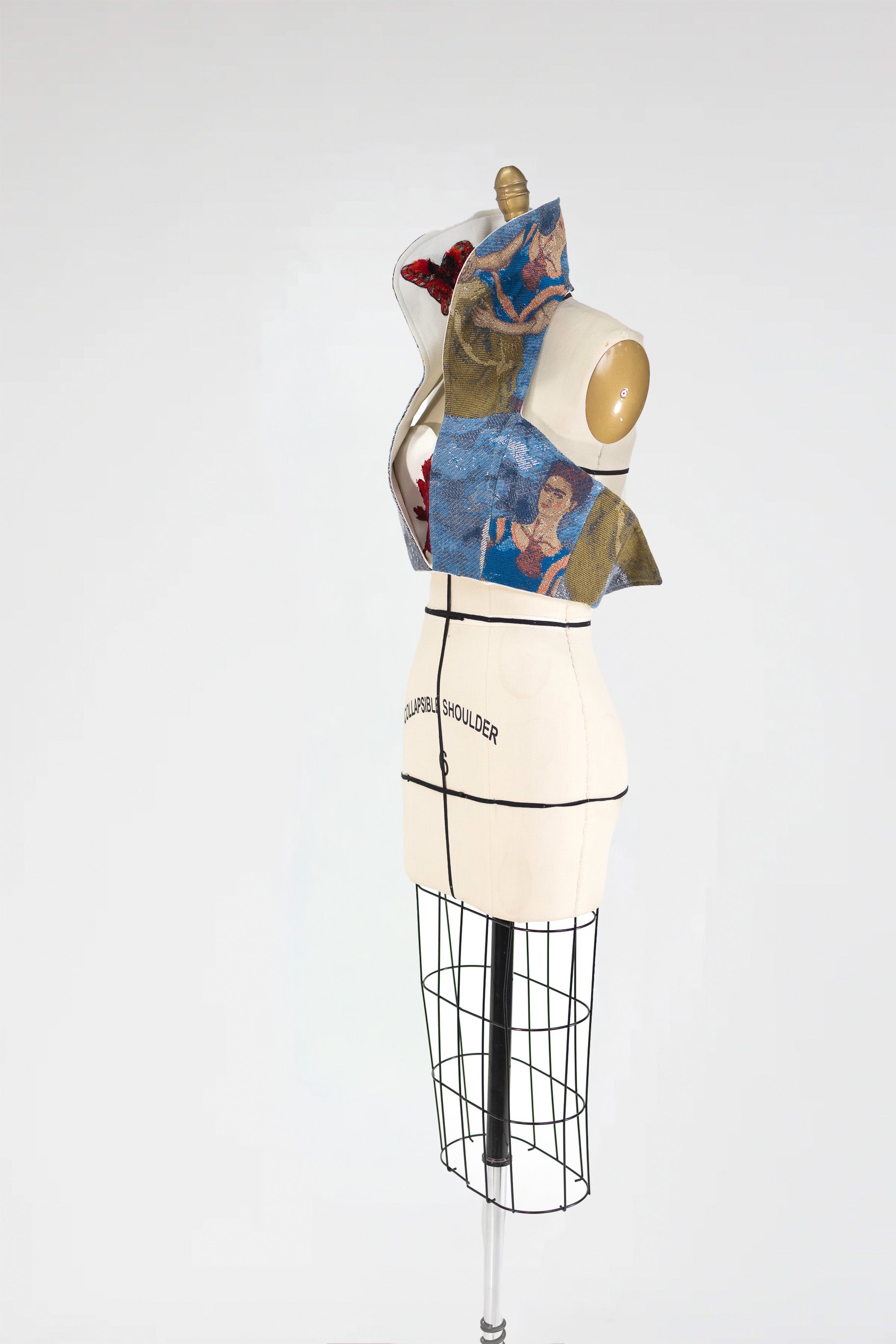 TWO FRIDA HAND EMBROIDERED HIGH NECK TOP