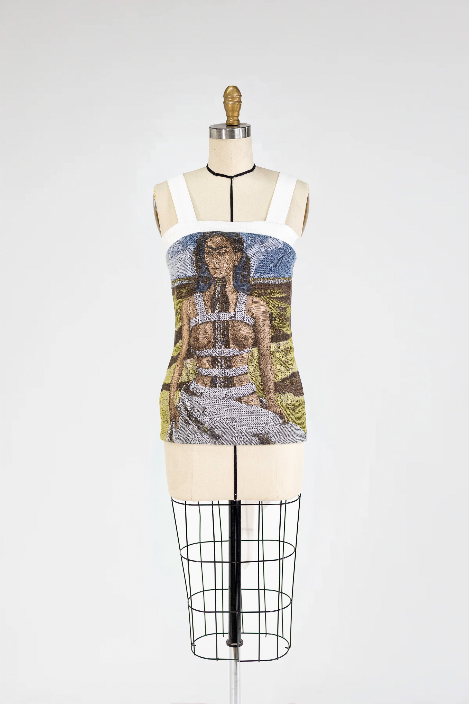 Broken Columns Top – Frida Kahlo Jacquard Portrait Corset