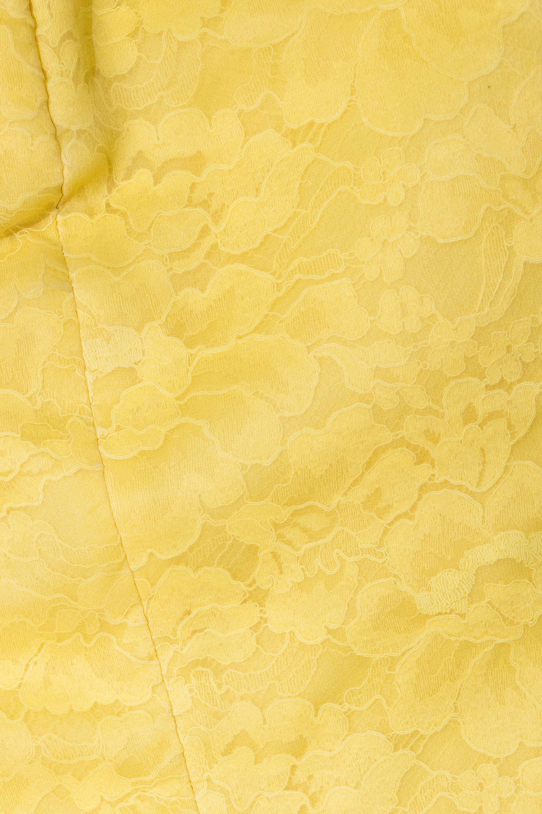 Lace Trousers – Tailored Floral Jacquard Pants in Marigold Yellow