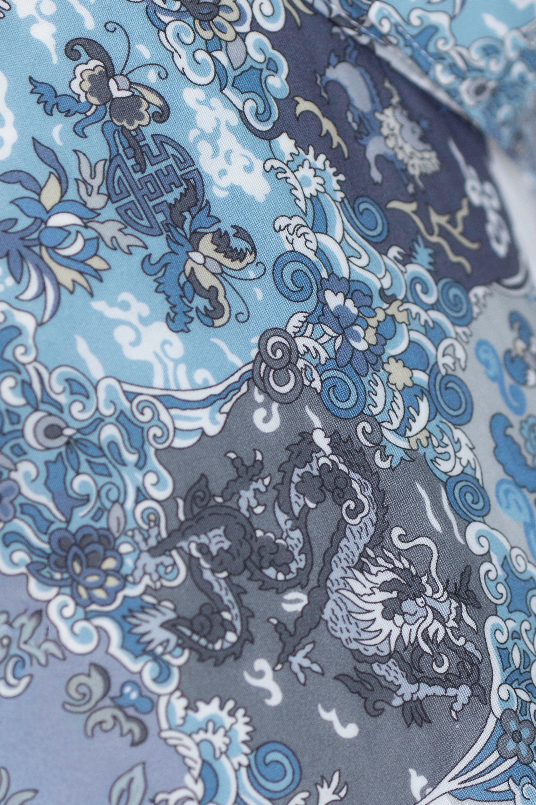 Dragon Dog Motif Dress Shirt