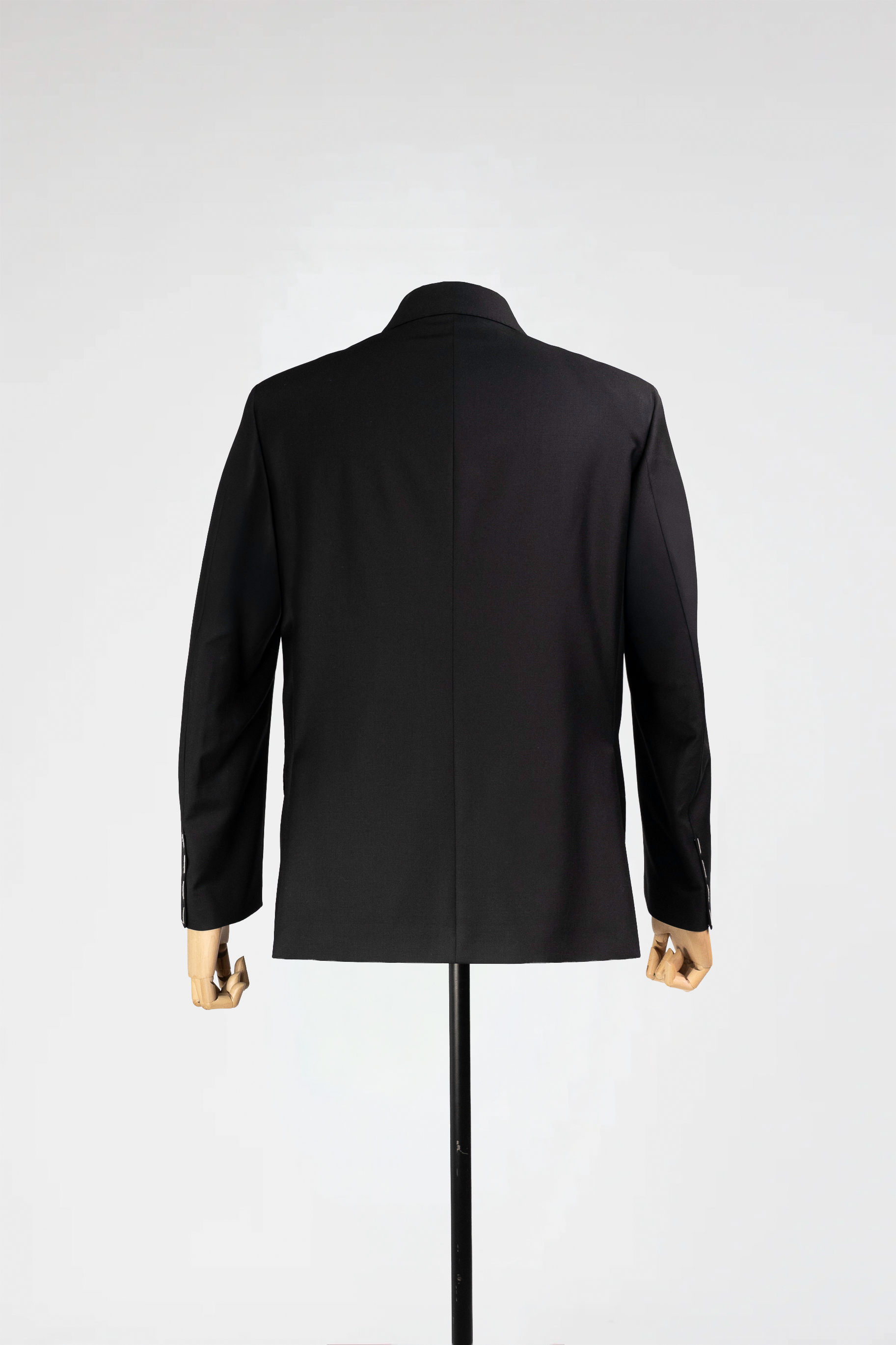 Black Double-Breasted Italian Silk-Wool Blazer