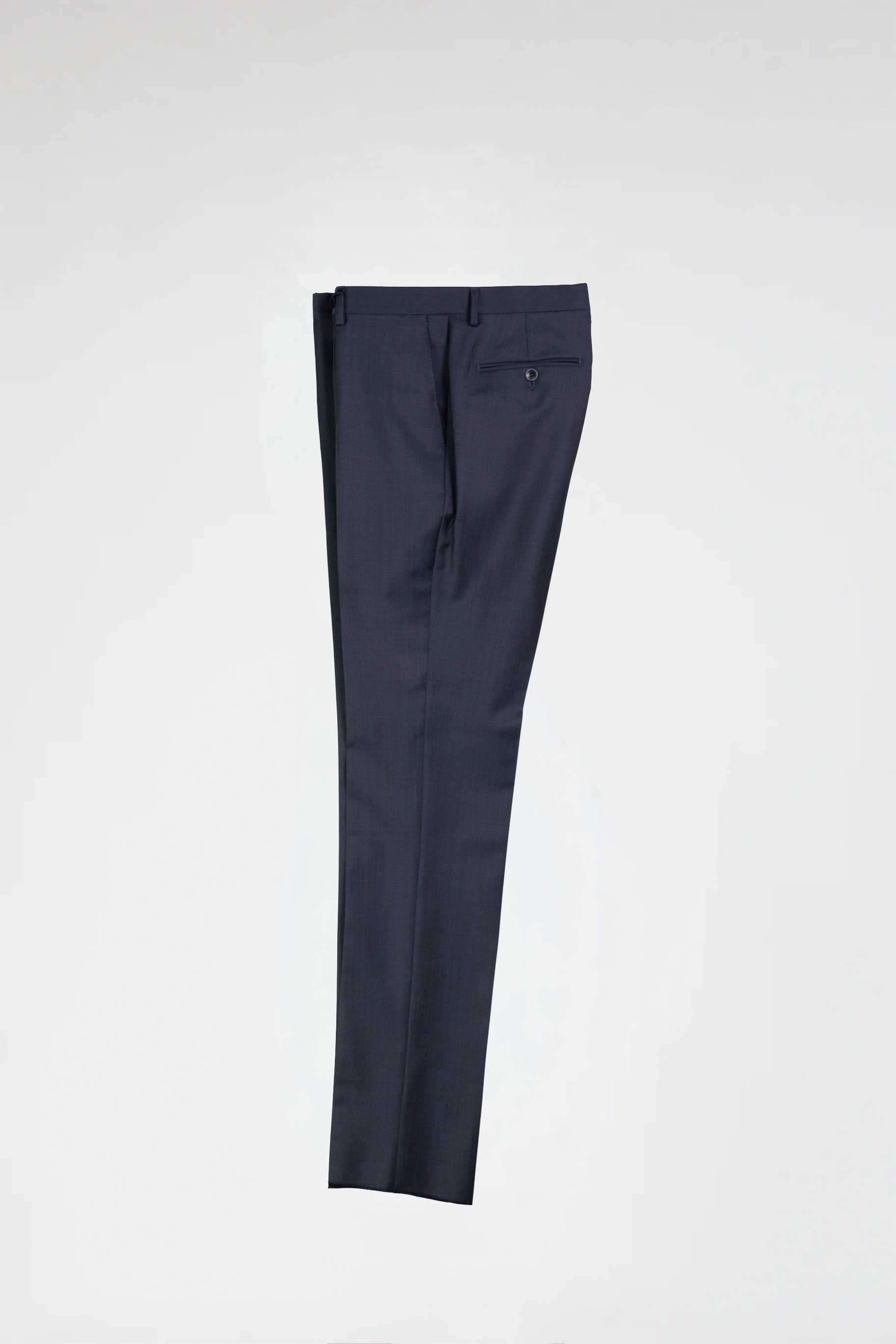 Navy Italian Silk-Wool Trousers