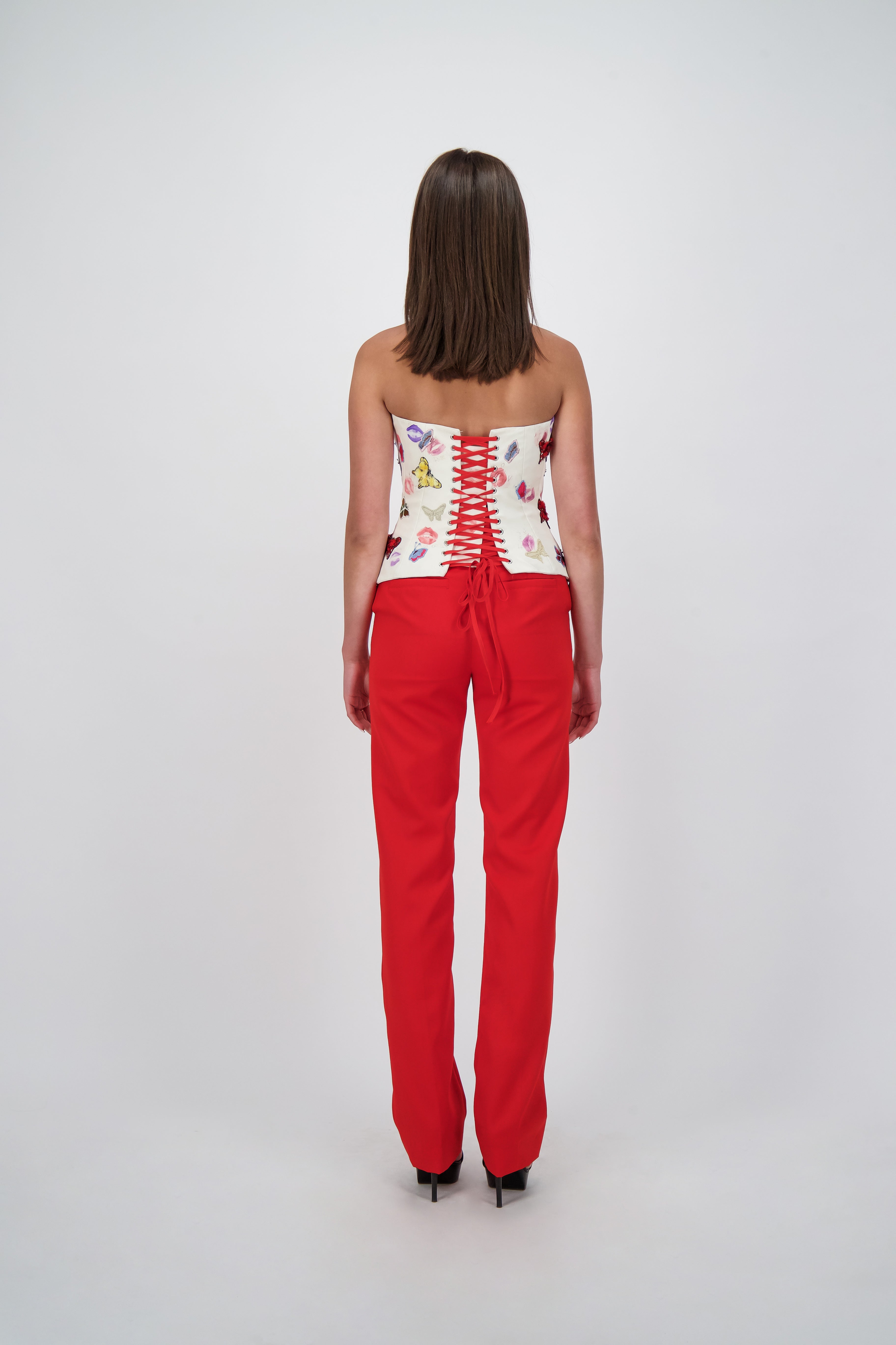 Hand Embroidered Butterfly Bustier