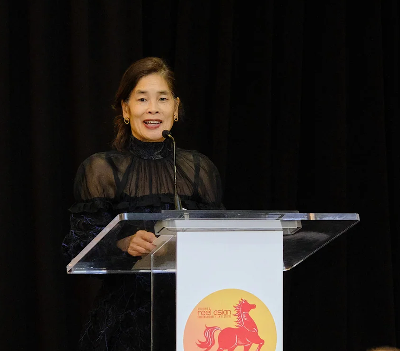 Deanna Wong Wears Adam X Atelier to the 2024 Fire Horse Awards