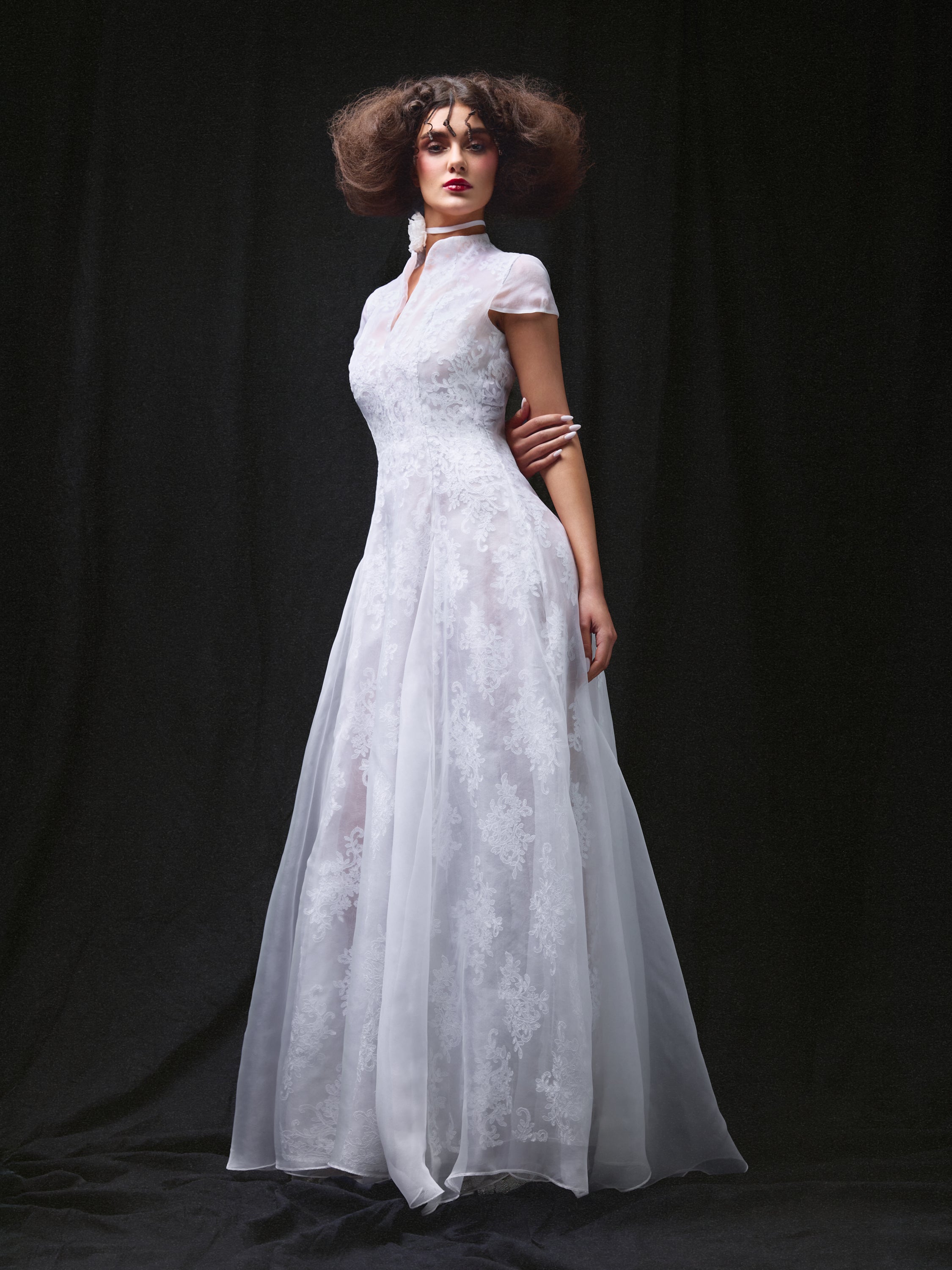 Lily Bloom Embroidered Tulle Gown