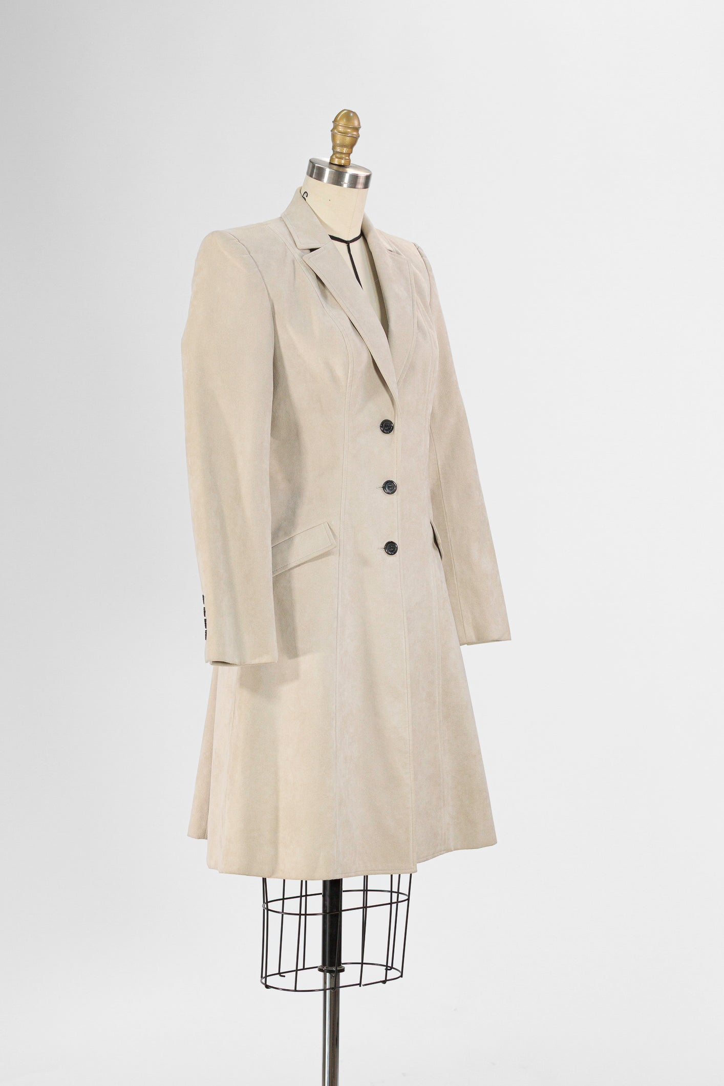 Suede Sculpted Coat