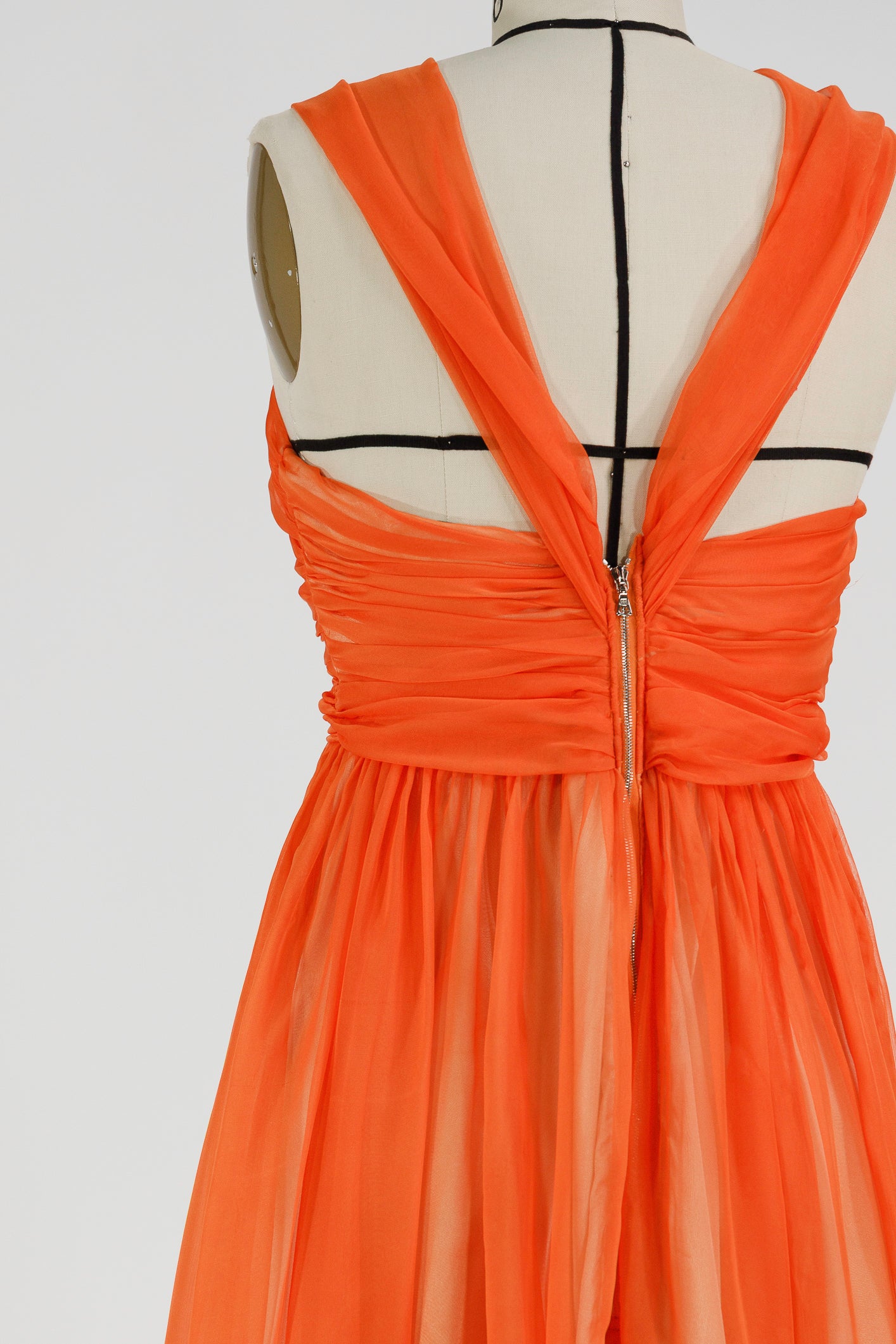 Mirage Silk Chiffon Gown – Sunset Amber