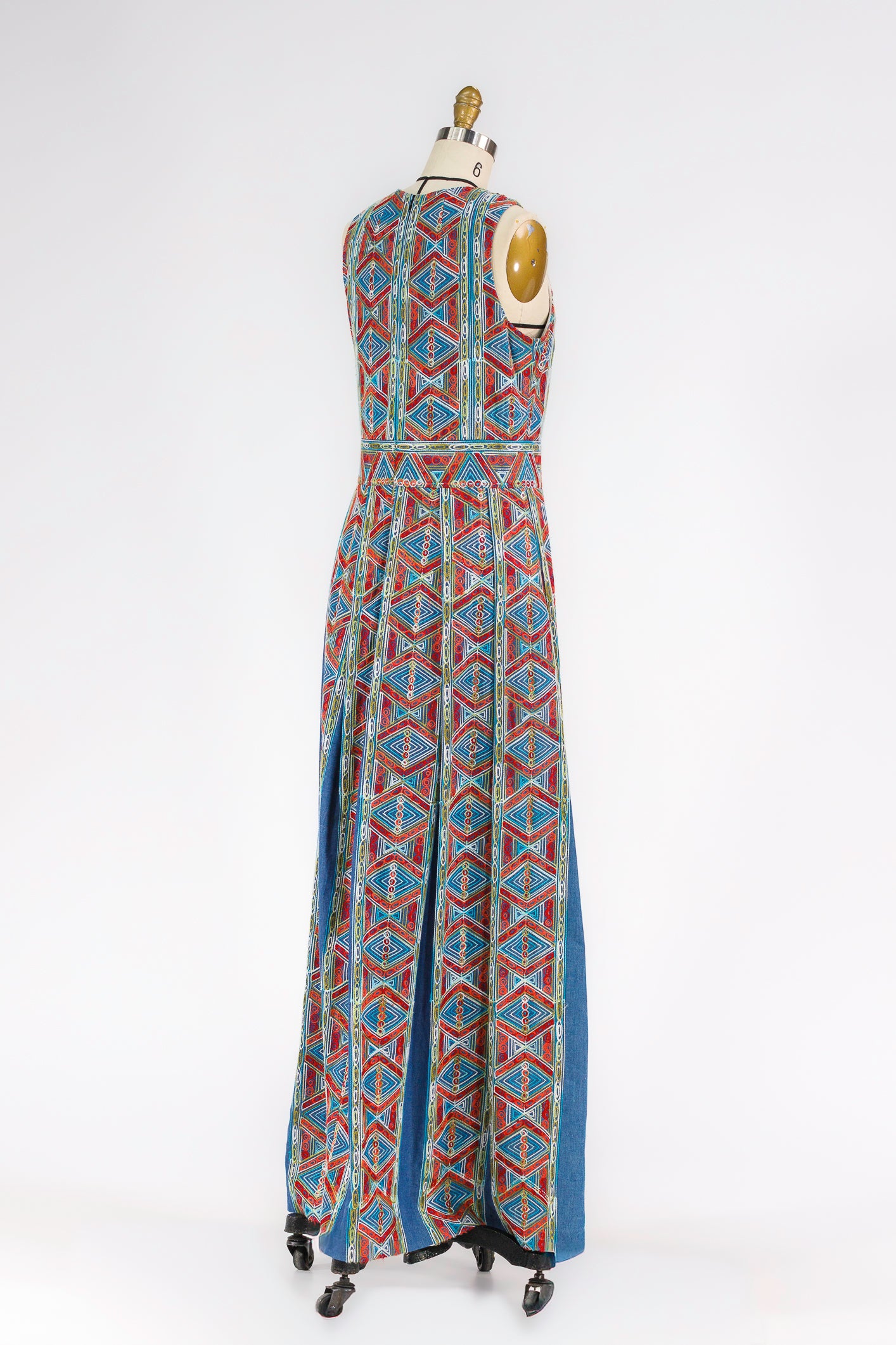 Geometric Embroidered Maxi Dress