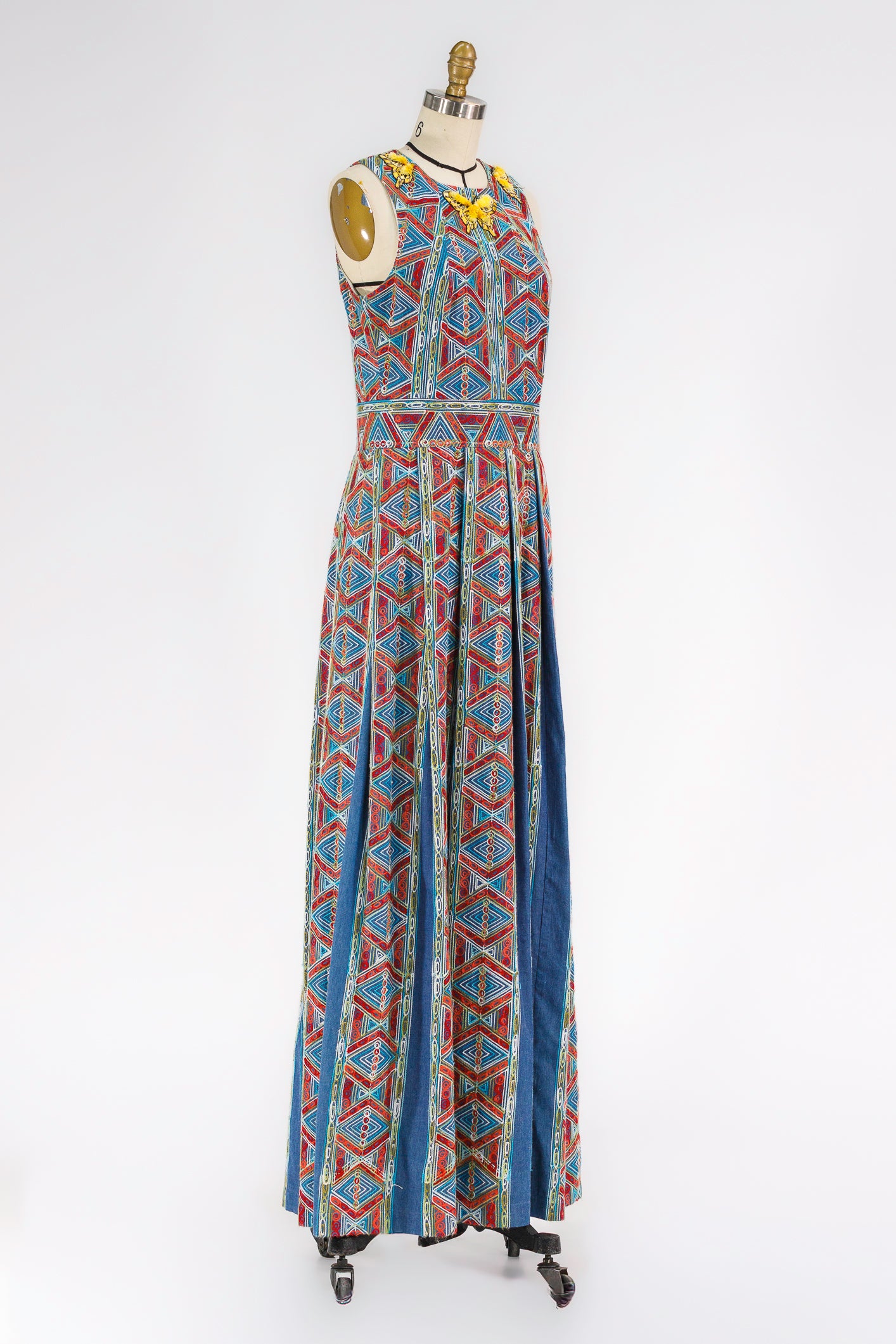 Geometric Embroidered Maxi Dress