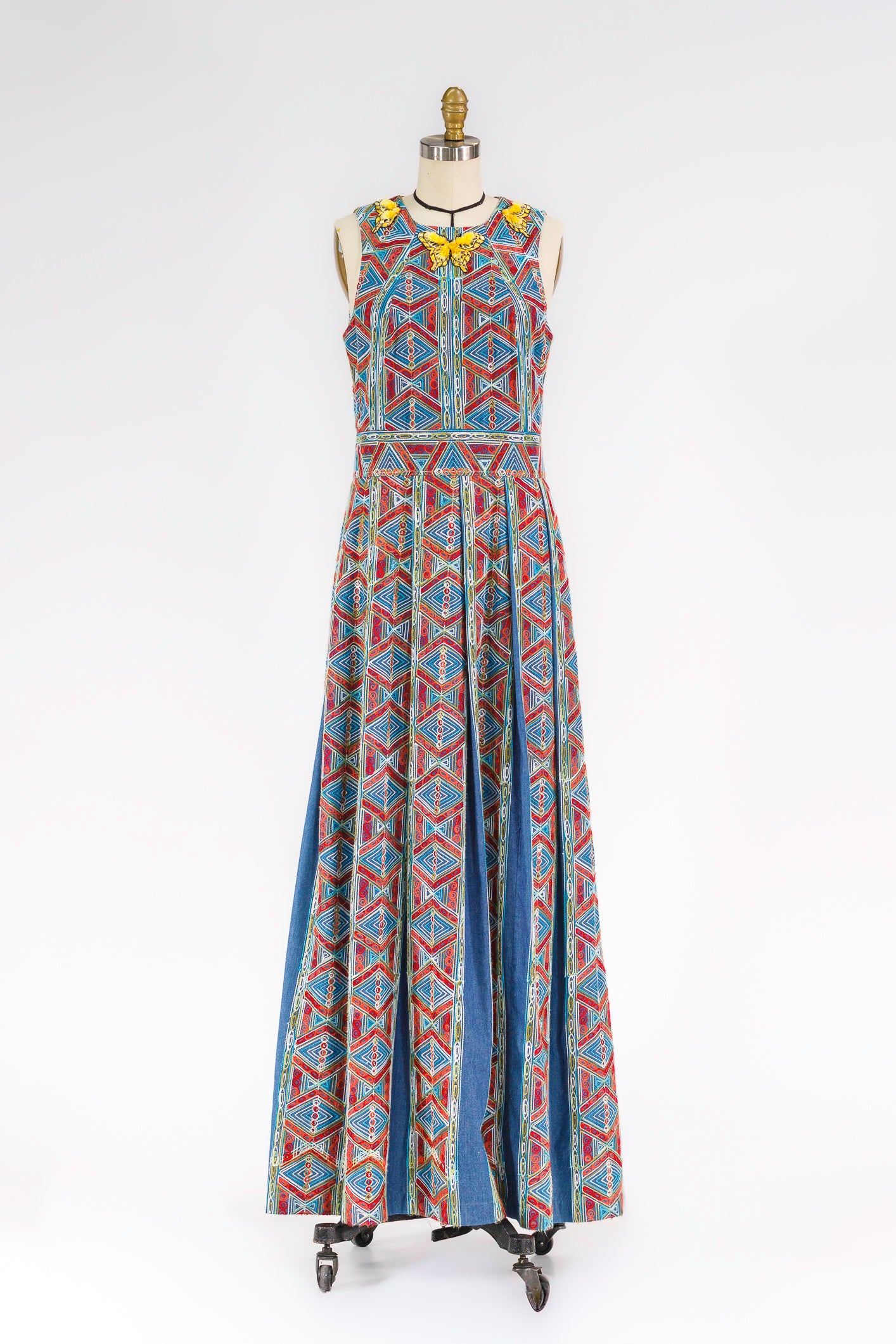 Geometric Embroidered Maxi Dress