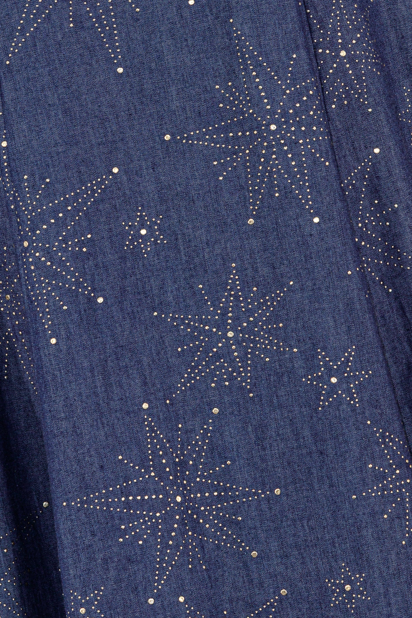 Crystal-Studded Indigo Maxi Dress