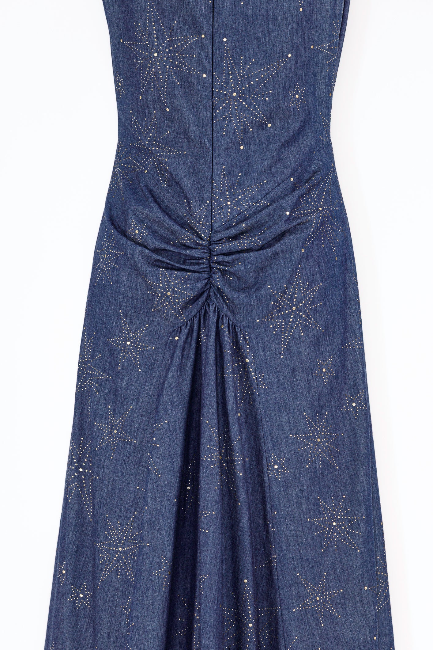 Crystal-Studded Indigo Maxi Dress