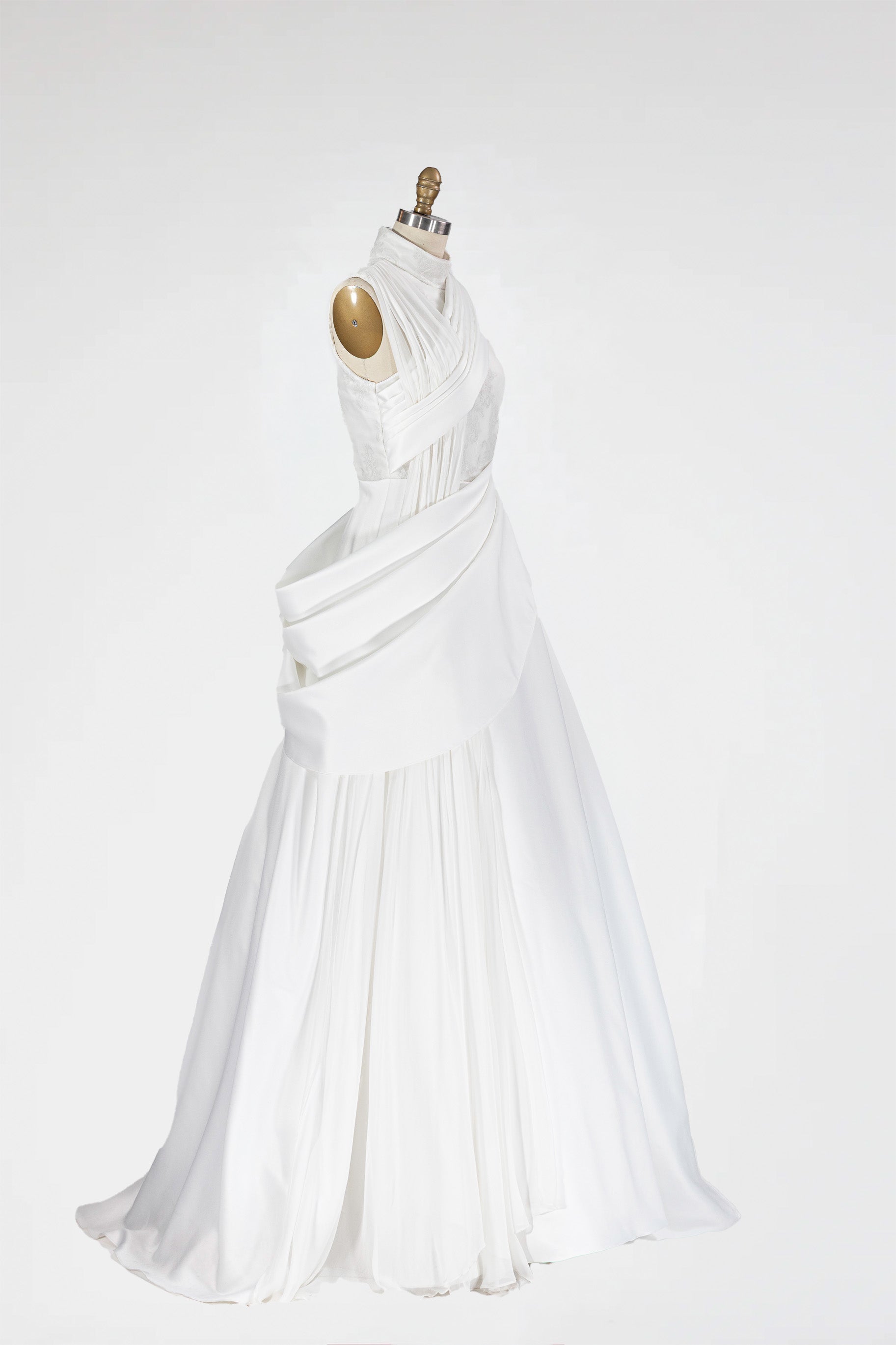 Sculptural Draped Gown