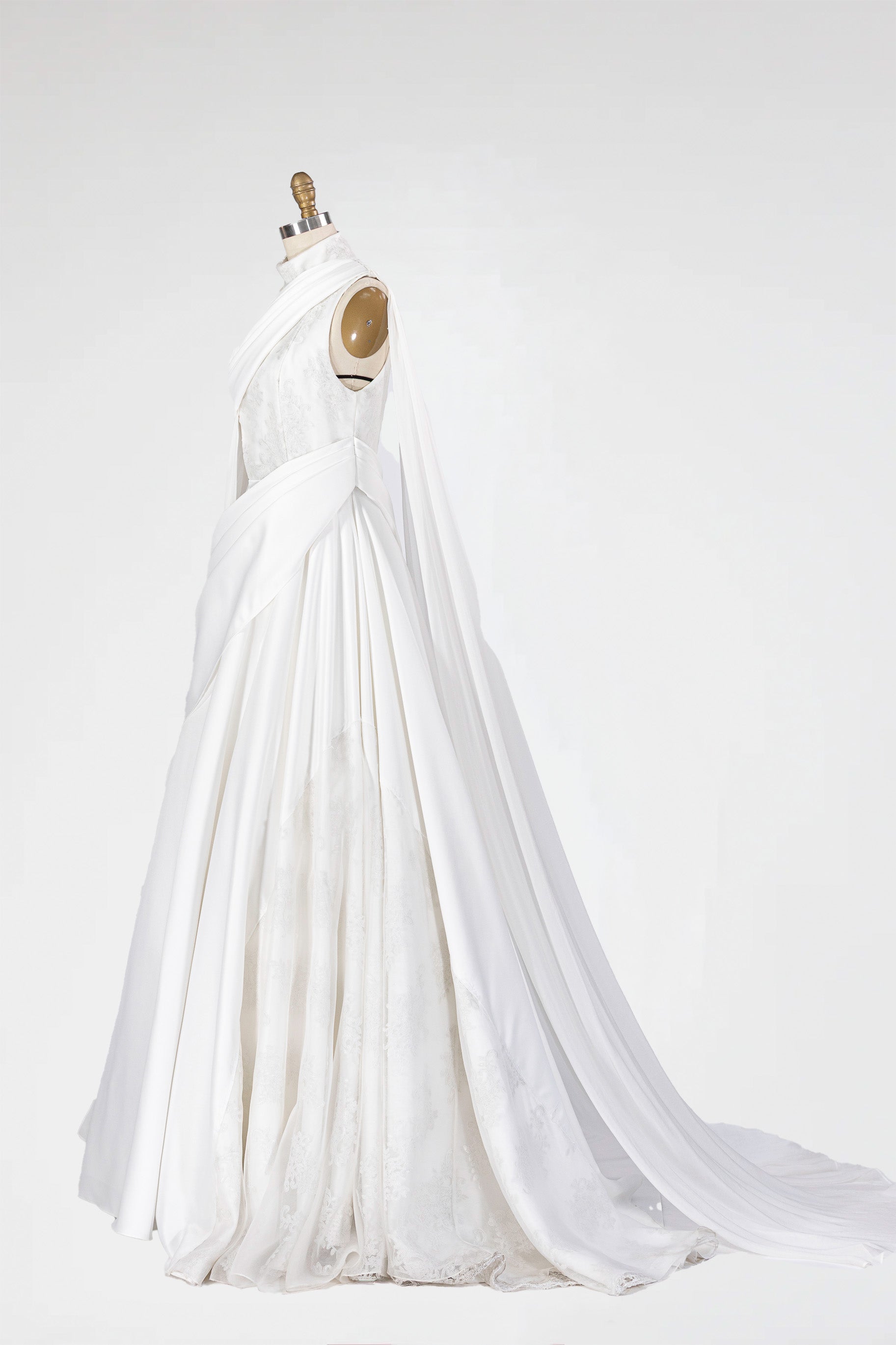 Sculptural Draped Gown