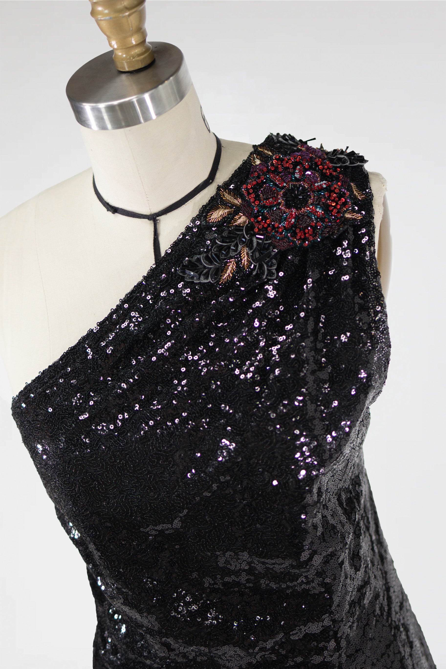 Galaxia Draped Sequin Gown