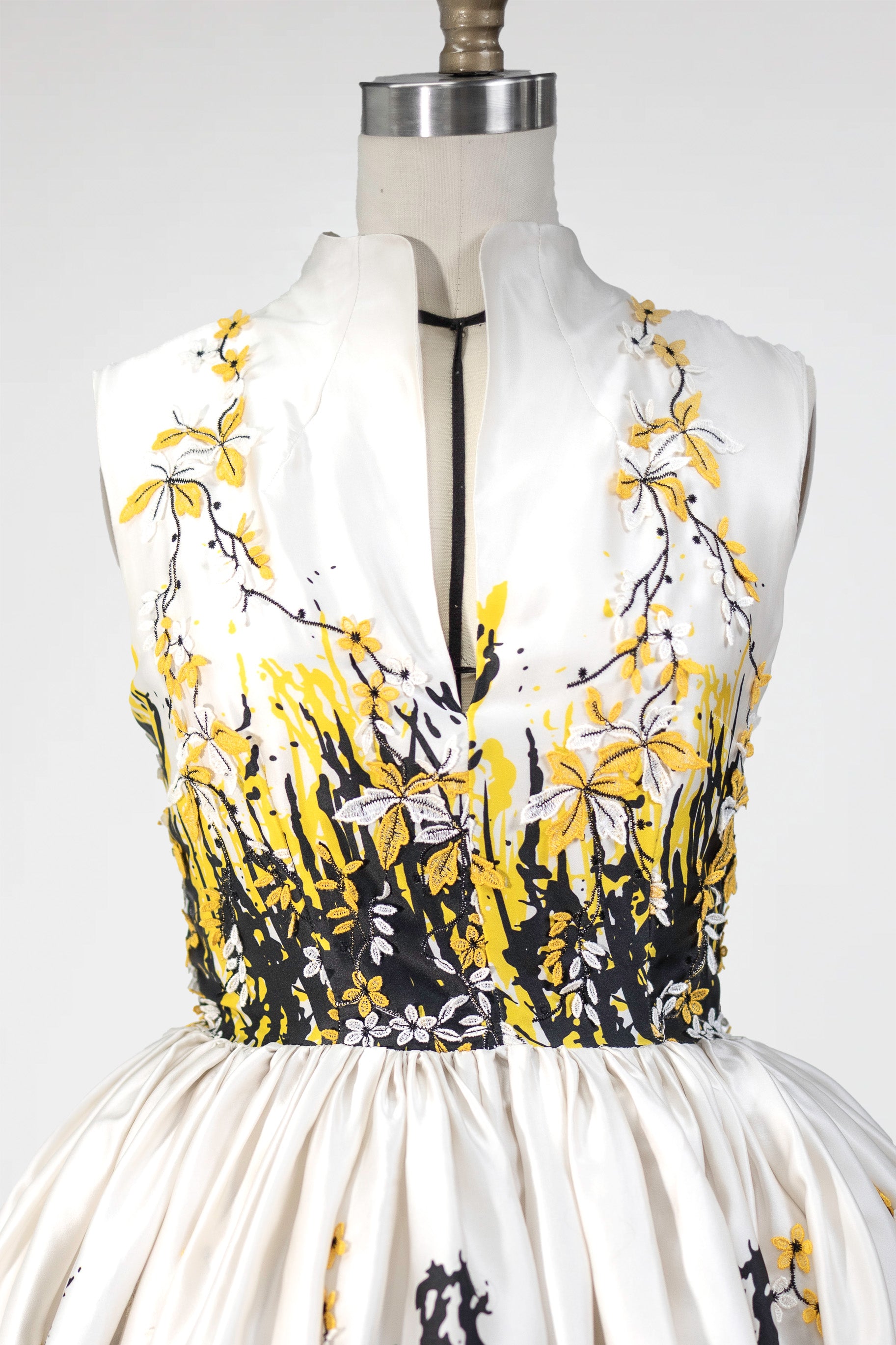 Hand  Painted Floral Embroidered Dress