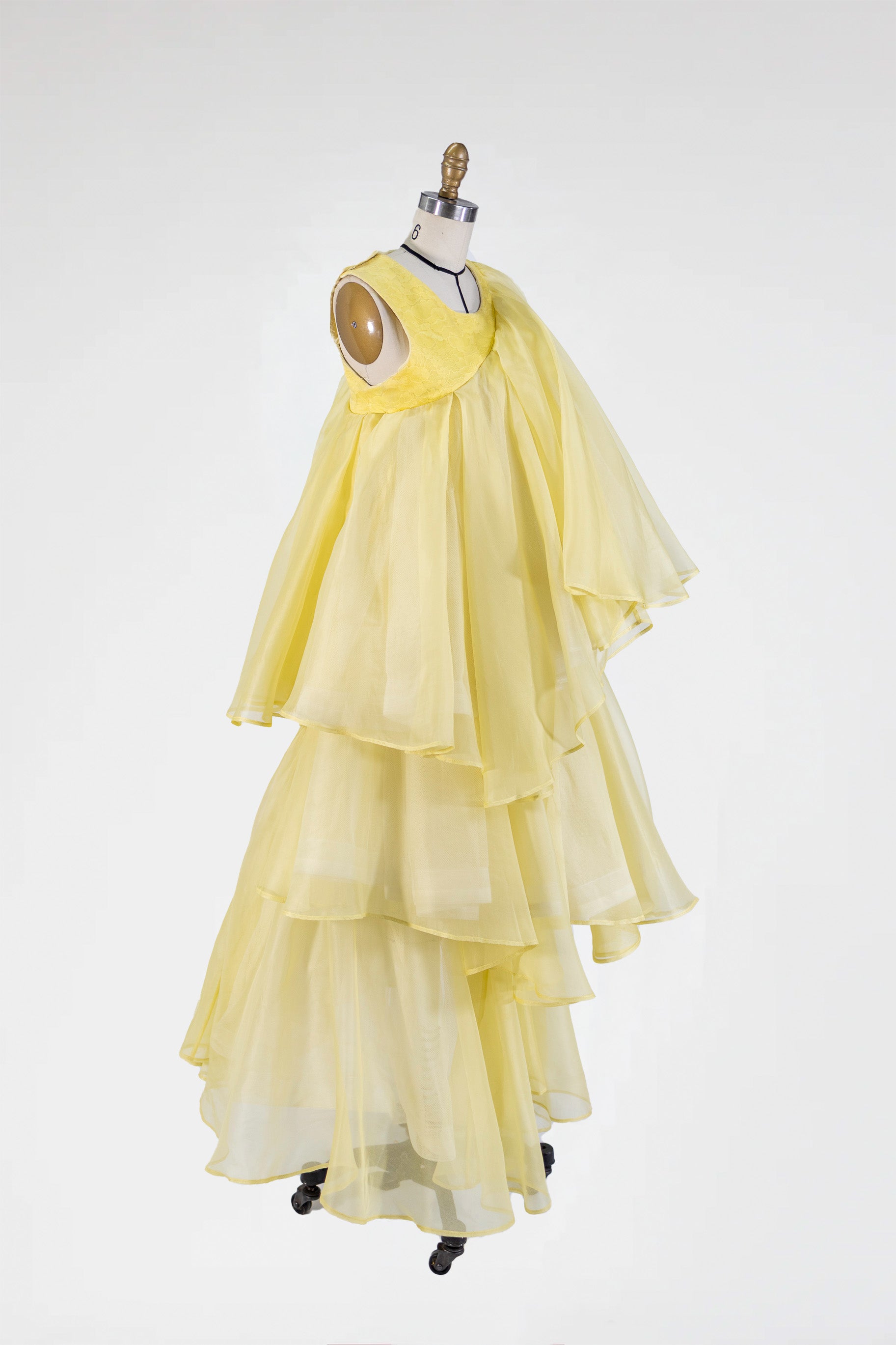 Solar Cascade Gown –  in Marigold Silk Organza