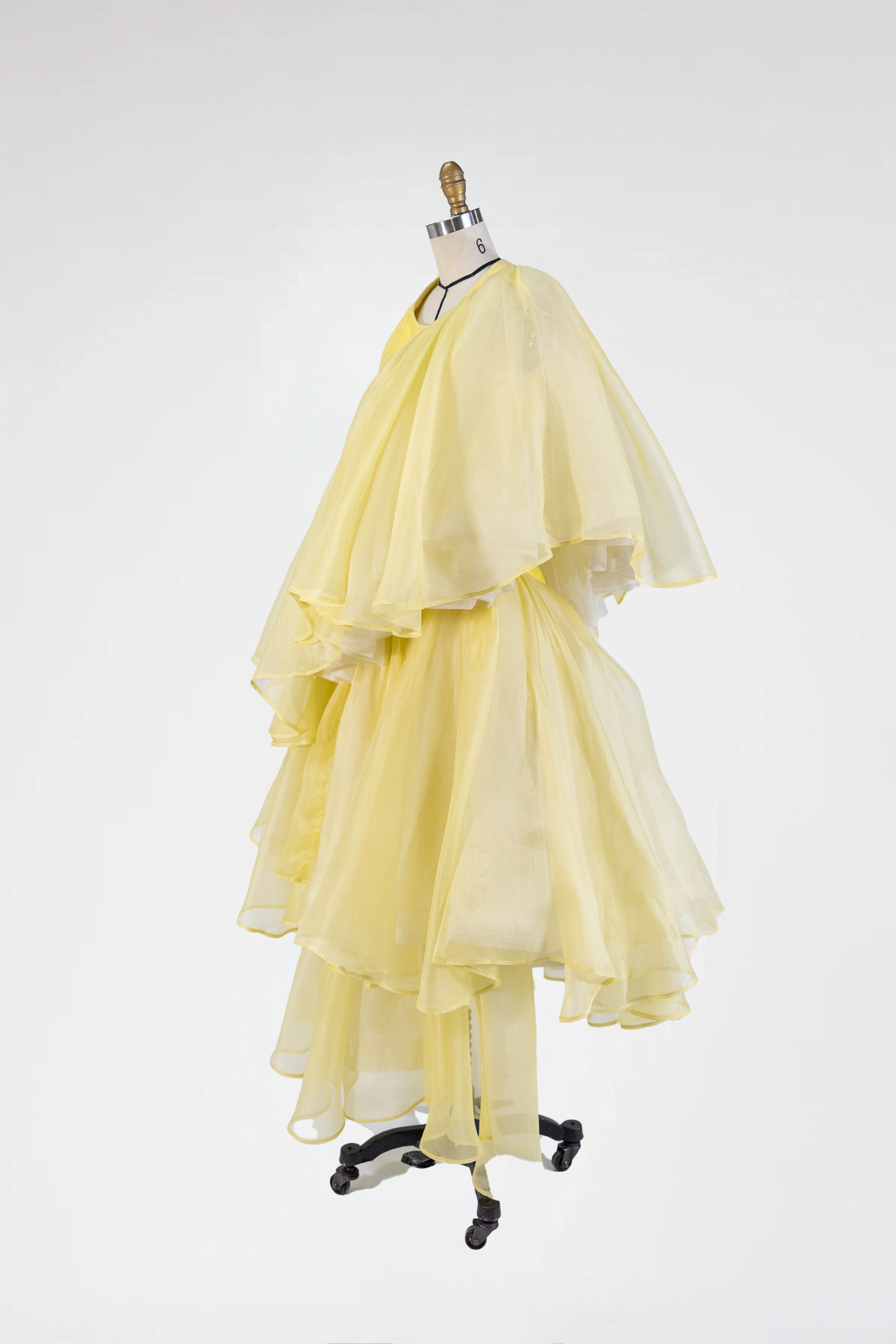 Solar Cascade Gown –  in Marigold Silk Organza