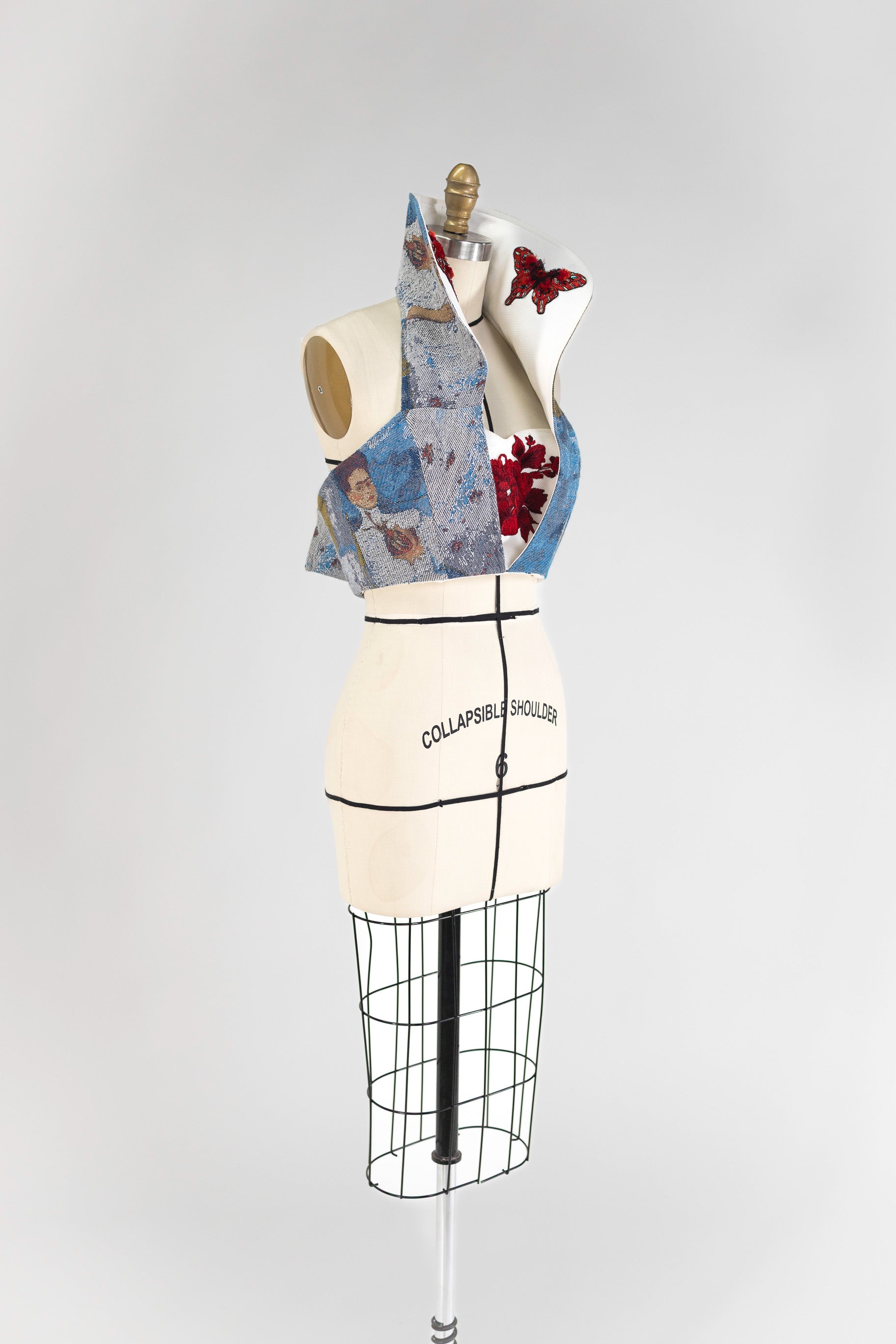 TWO FRIDA HAND EMBROIDERED HIGH NECK TOP