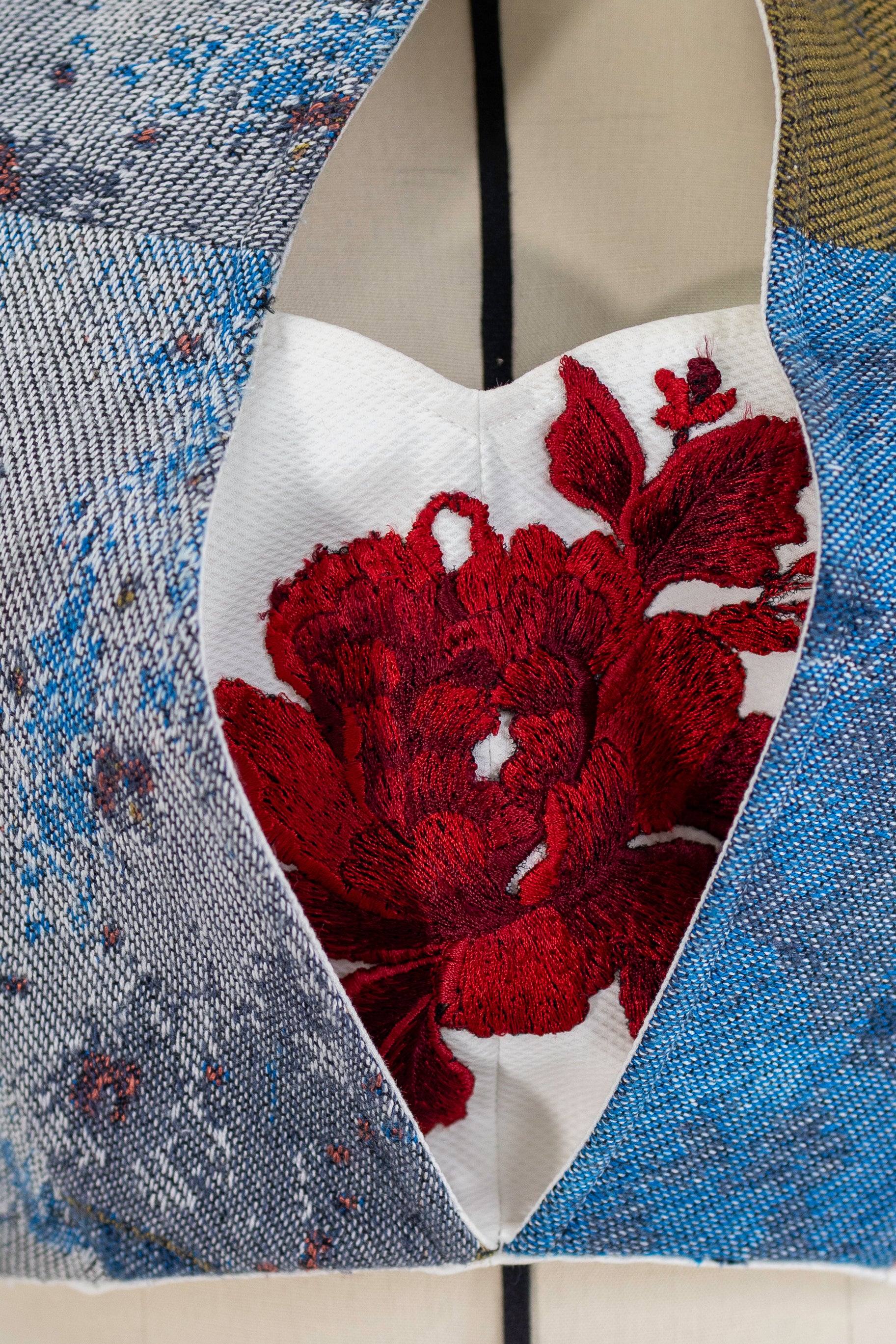 TWO FRIDA HAND EMBROIDERED HIGH NECK TOP