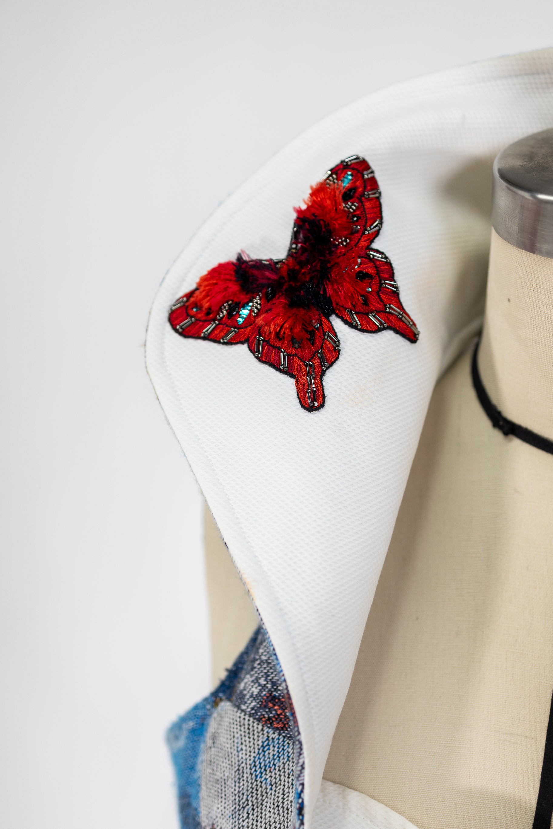 TWO FRIDA HAND EMBROIDERED HIGH NECK TOP