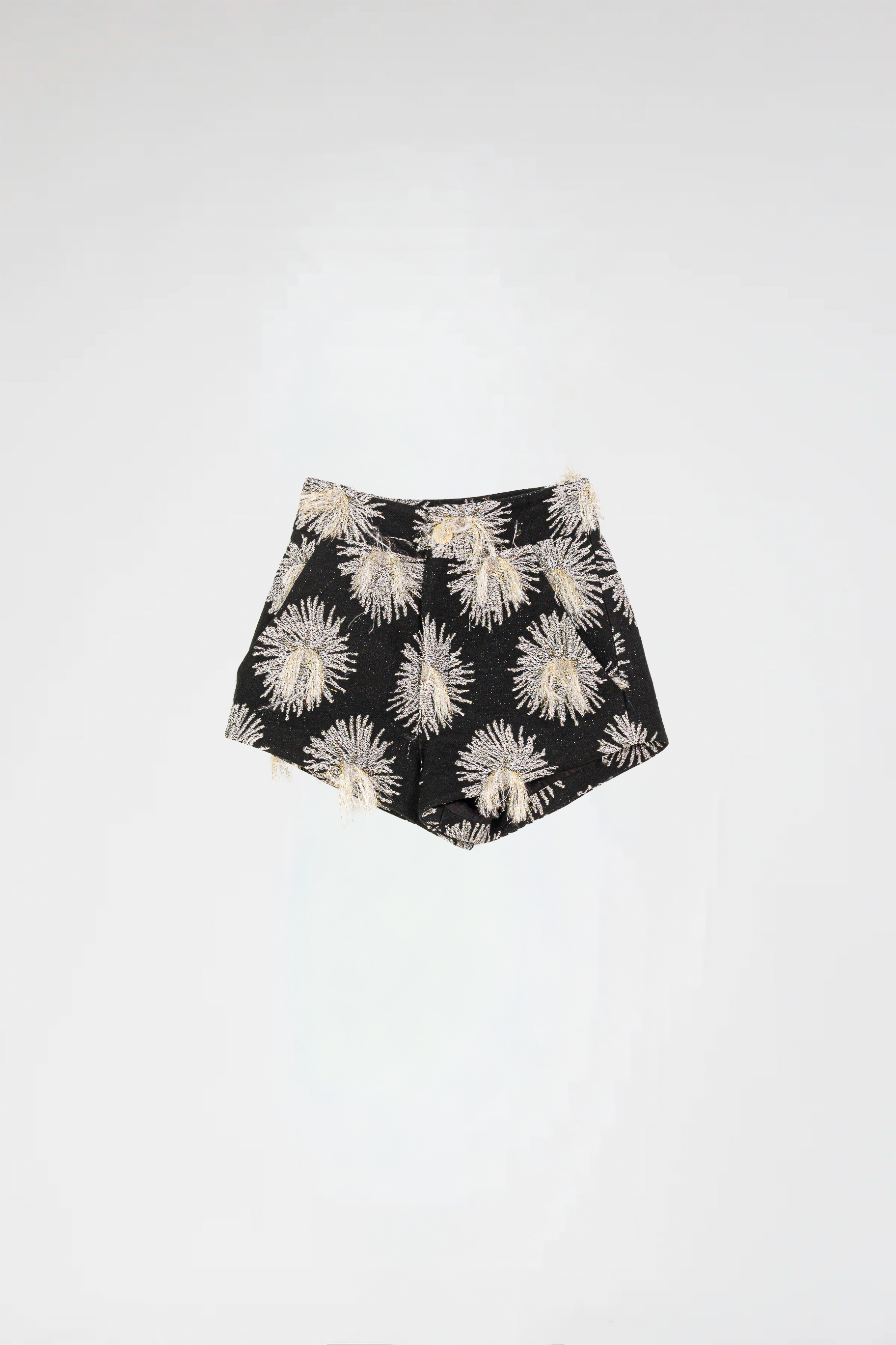 Celestial Starlight Embroidered High-Waisted Shorts