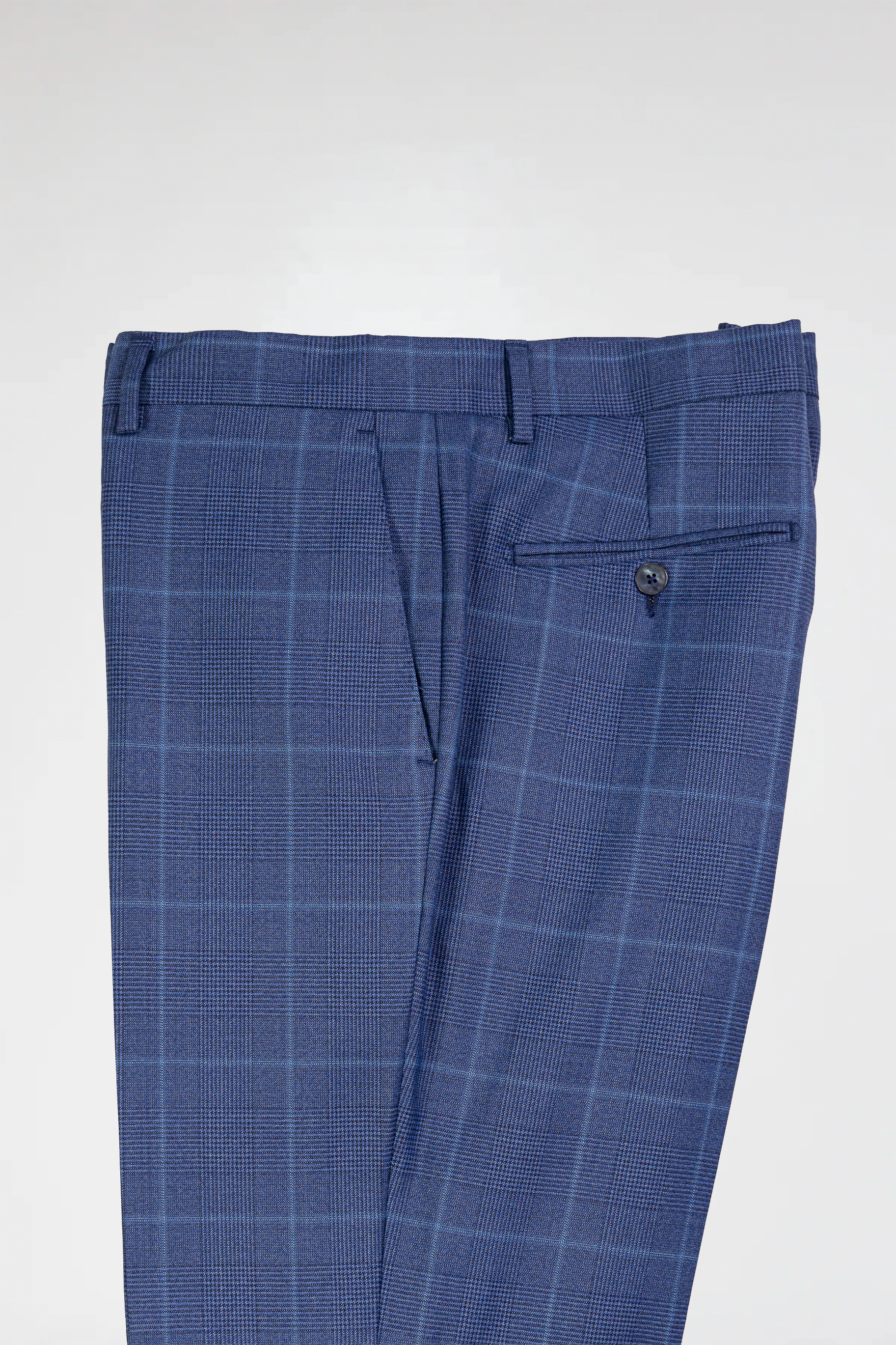 Blue Windowpane Italian Trousers