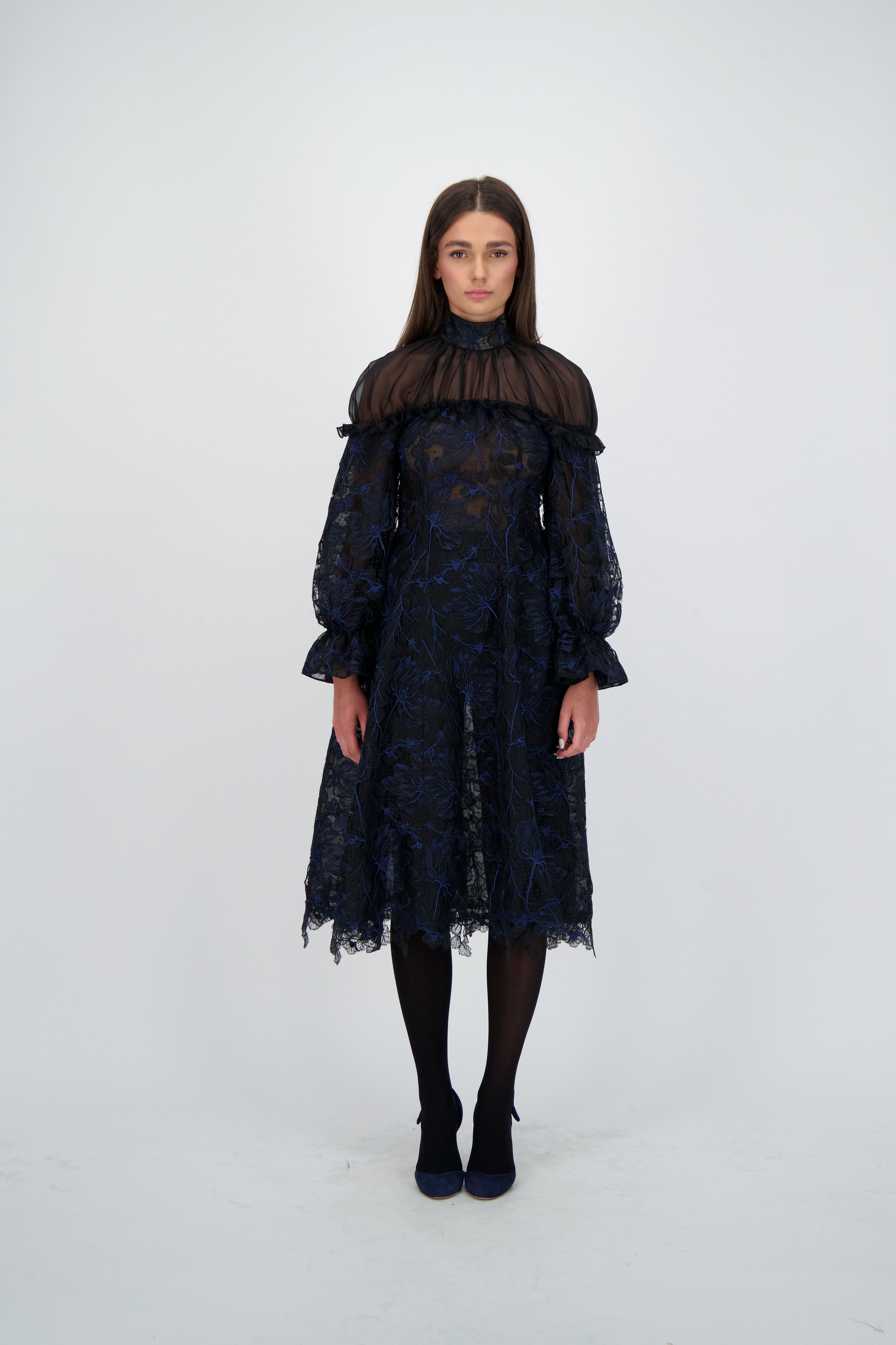 Midnight Bloom Lace Dress