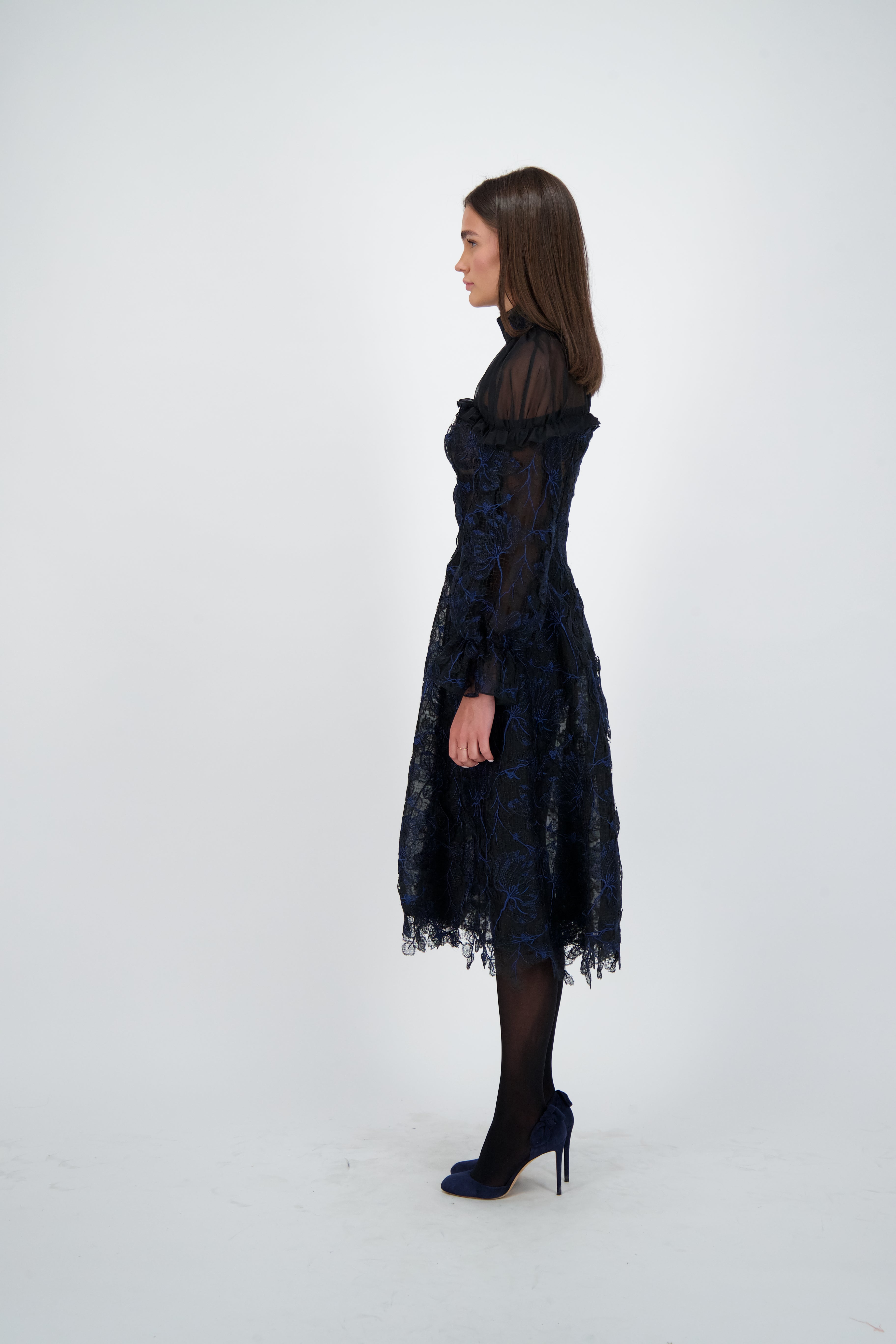 Midnight Bloom Lace Dress