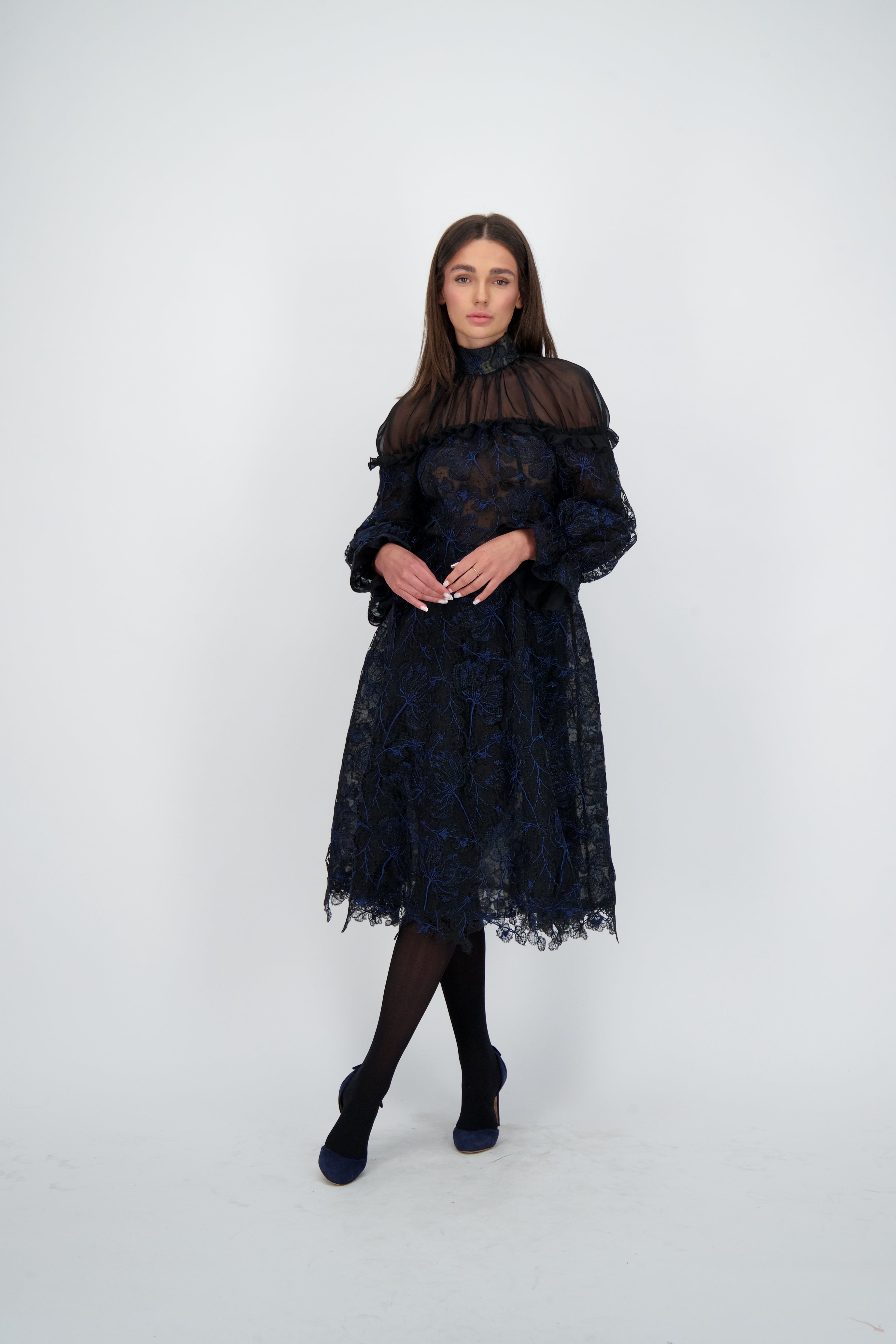 Midnight Bloom Lace Dress