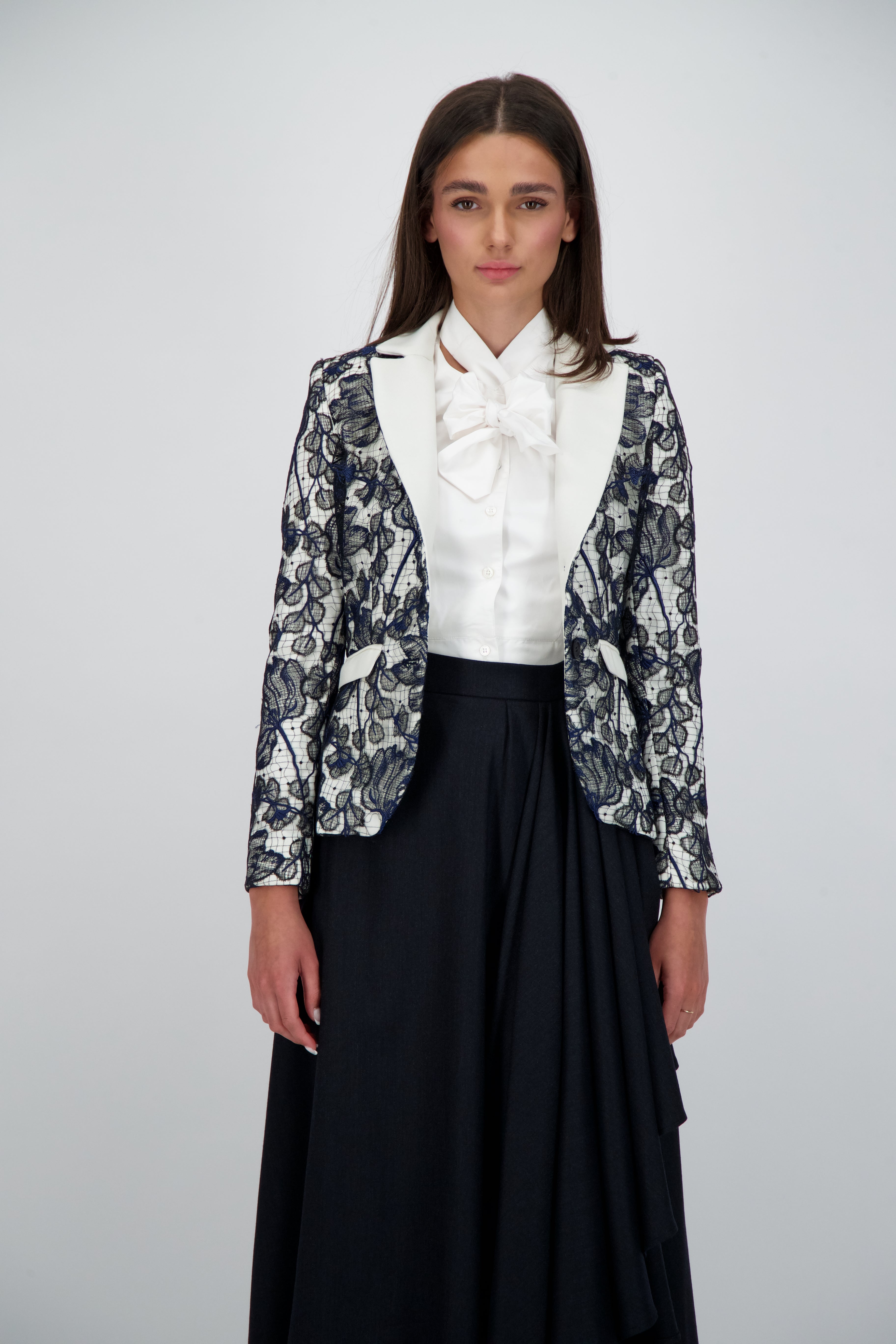 Noir Lace Tuxedo Jacket