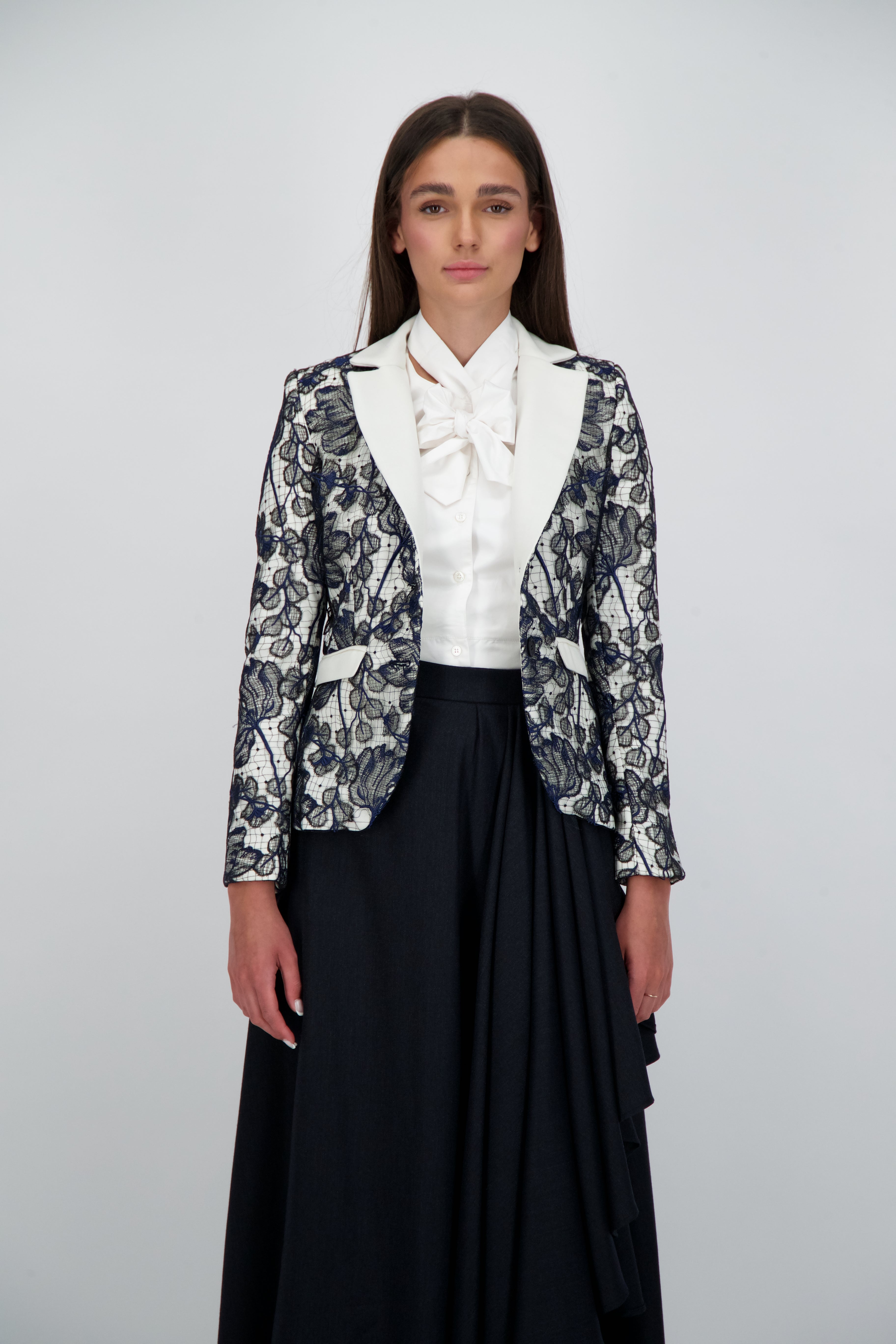 Noir Lace Tuxedo Jacket