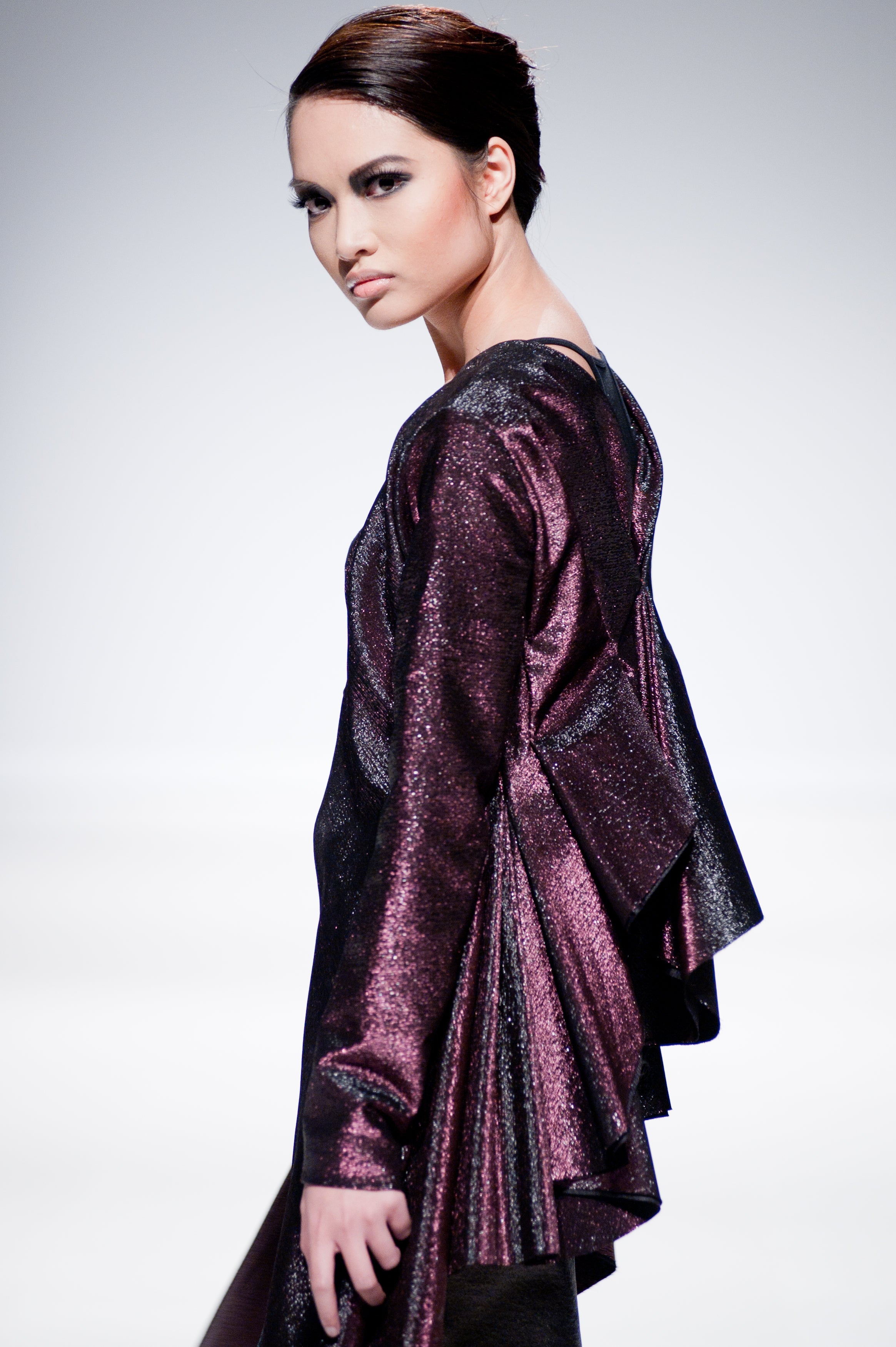 Silk Lamé Draped Jacket