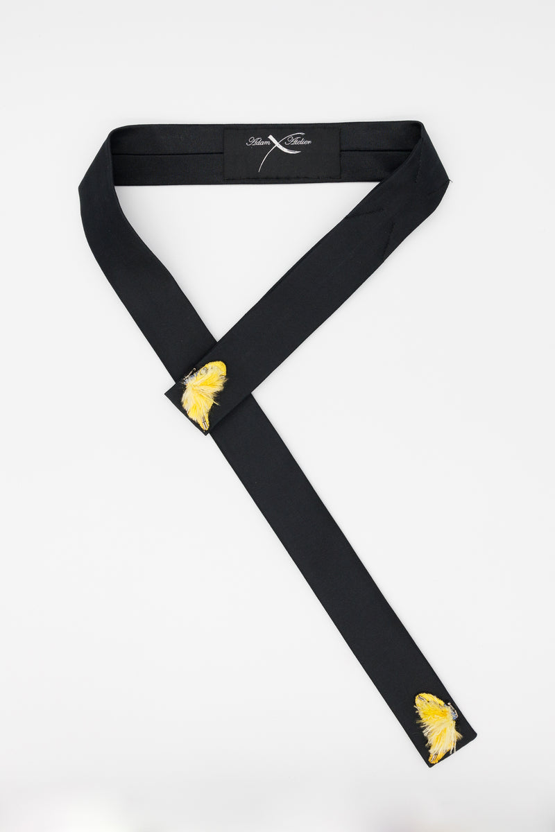 Embroidered Butterfly Side Tie